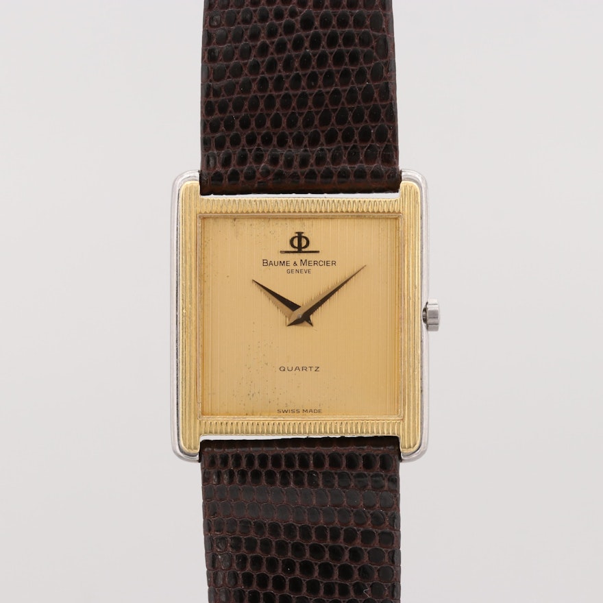 Baume & Mercier Stainless Steel & 18K Yellow Gold Quartz Wristwatch