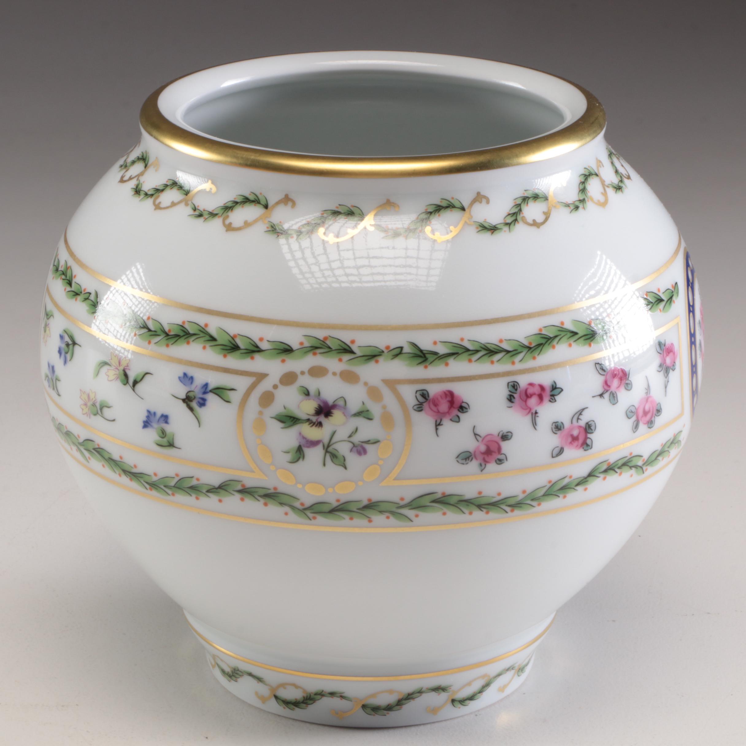 Haviland Limoges Porcelain Vase and Leipold Romer Wall Hanging Plate