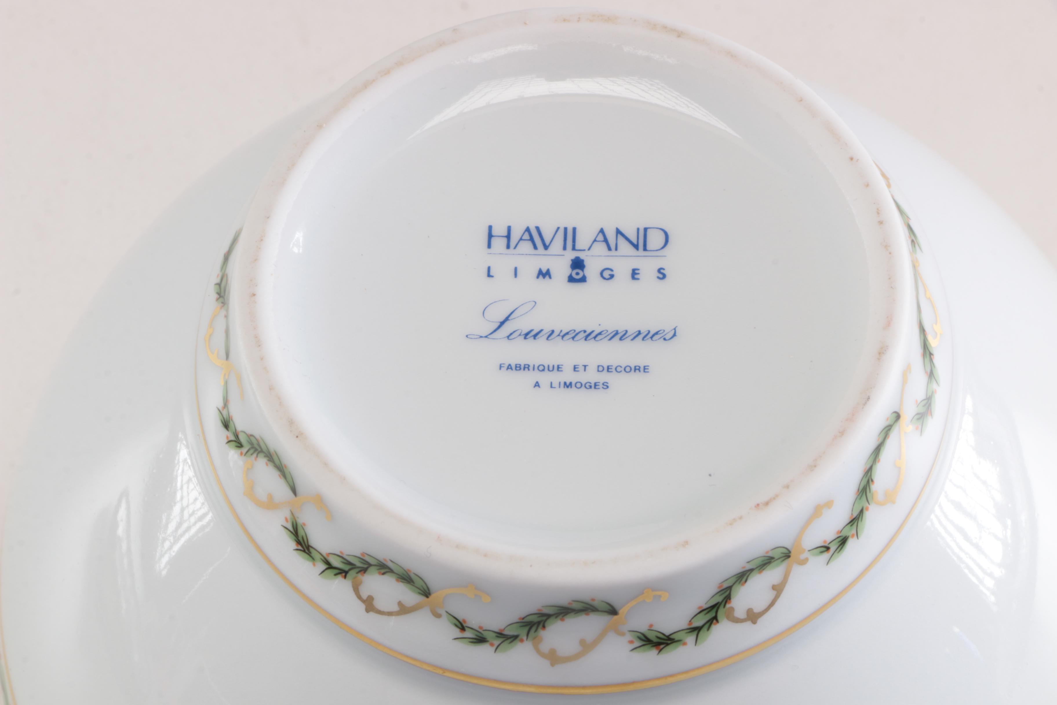Haviland Limoges Porcelain Vase and Leipold Romer Wall Hanging Plate