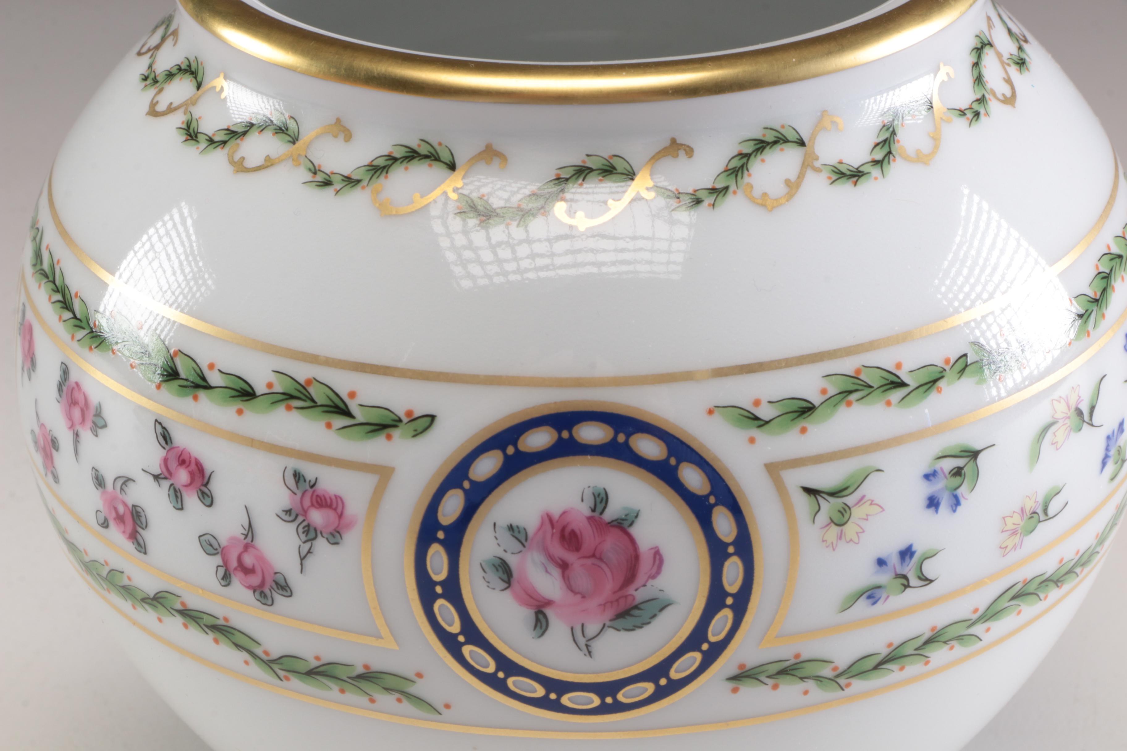 Haviland Limoges Porcelain Vase and Leipold Romer Wall Hanging Plate