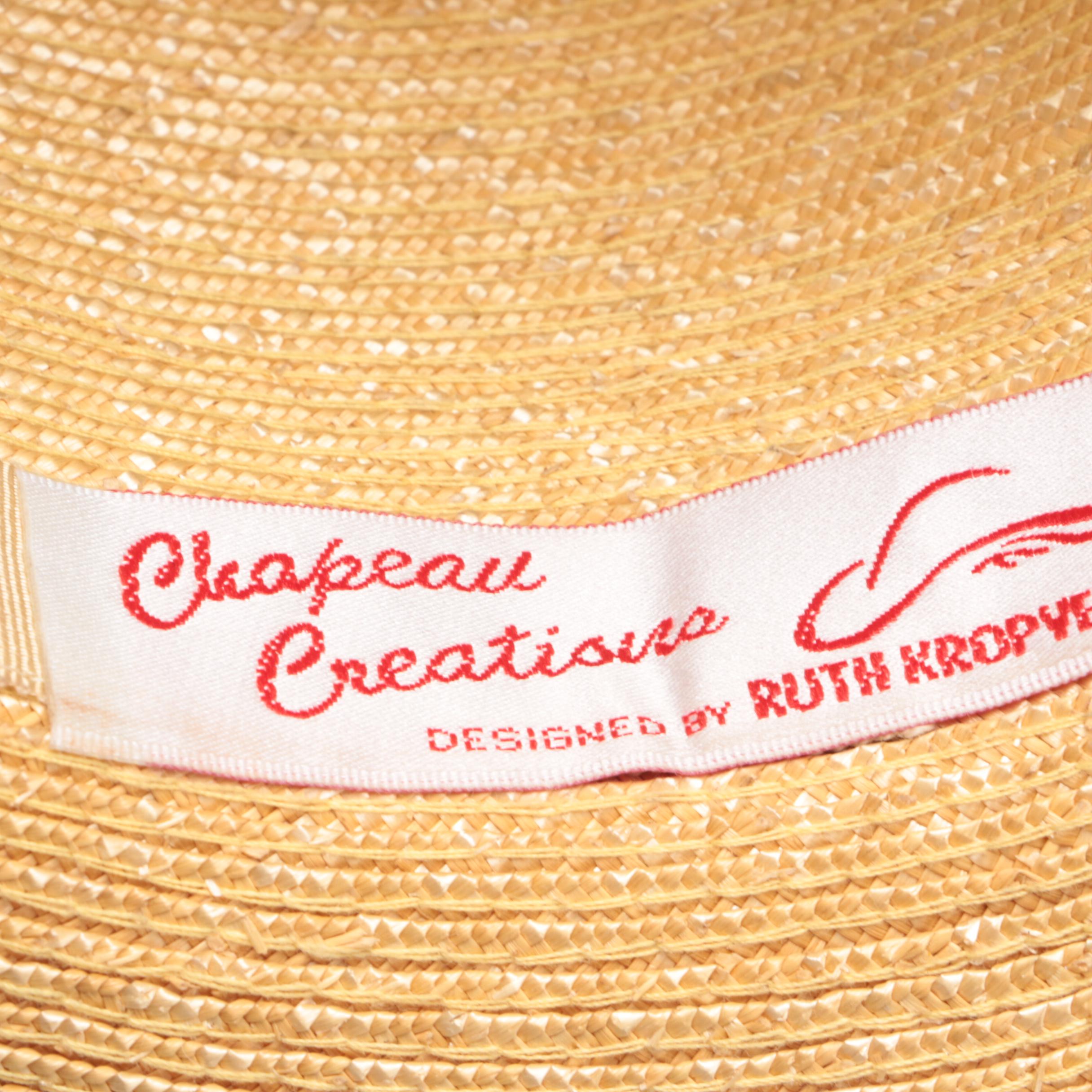 Christian Dior Floral Hat; Chapeau Creations Straw Sun Hat, and Other Sun Hat