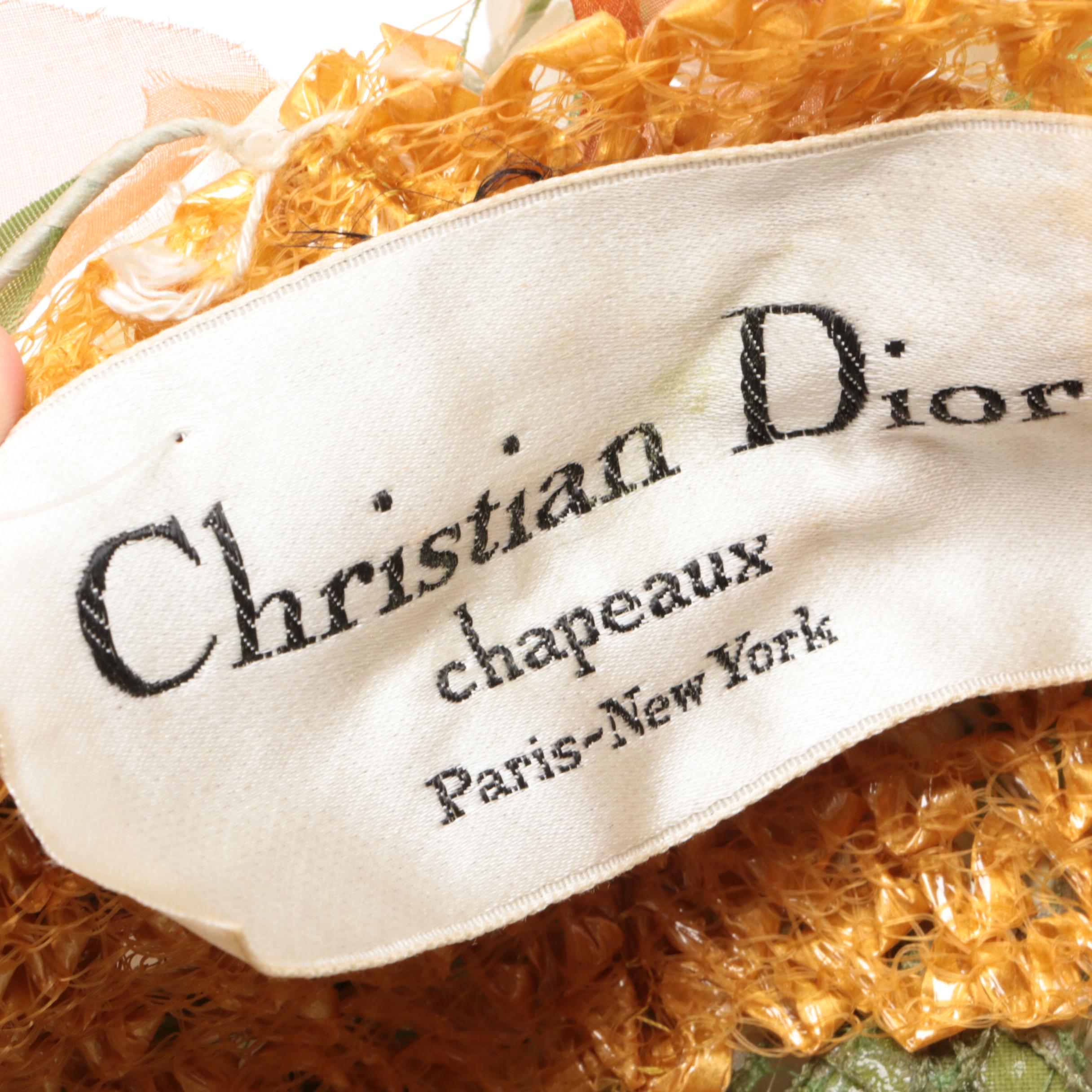 Christian Dior Floral Hat; Chapeau Creations Straw Sun Hat, and Other Sun Hat