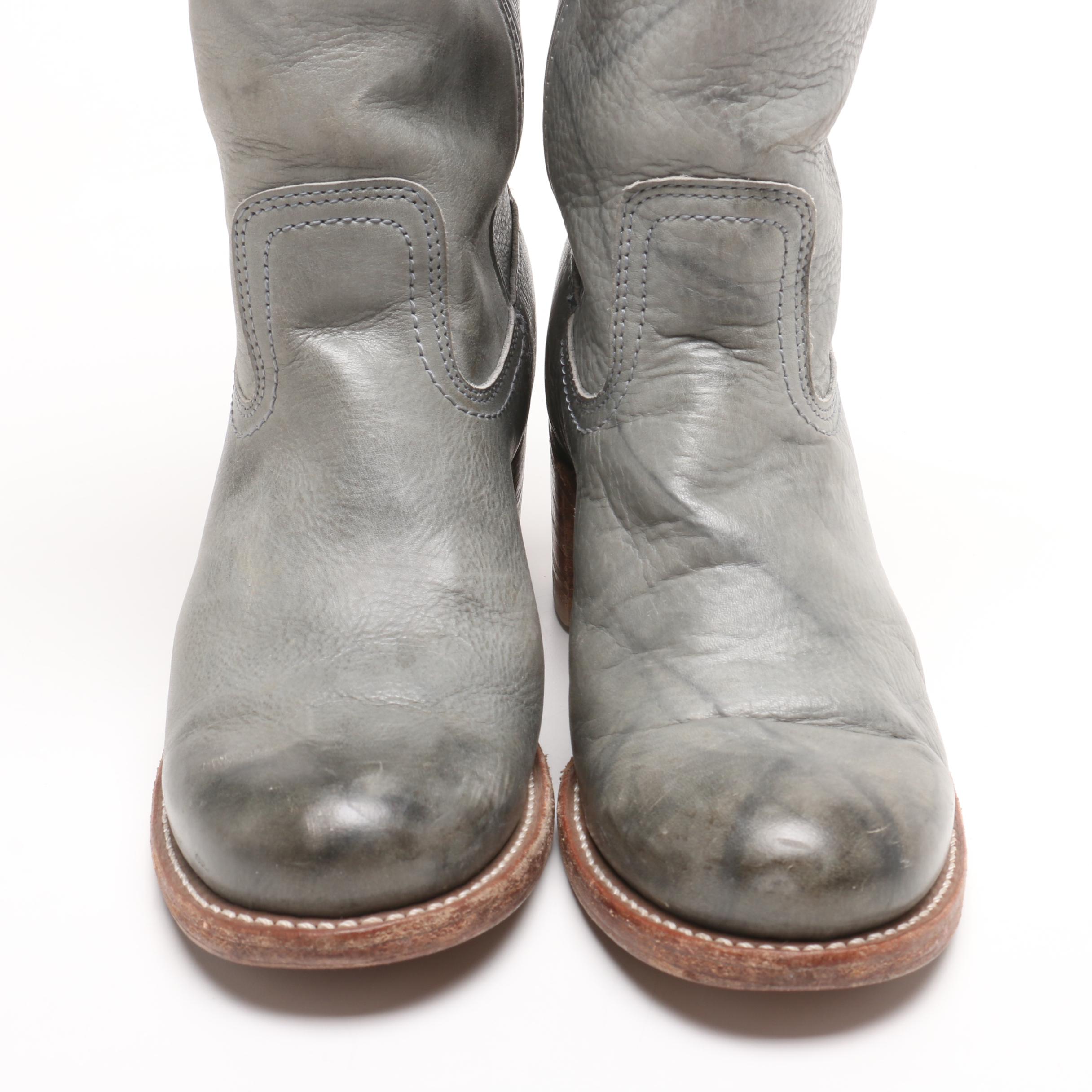 Frye Grey Leather Boots