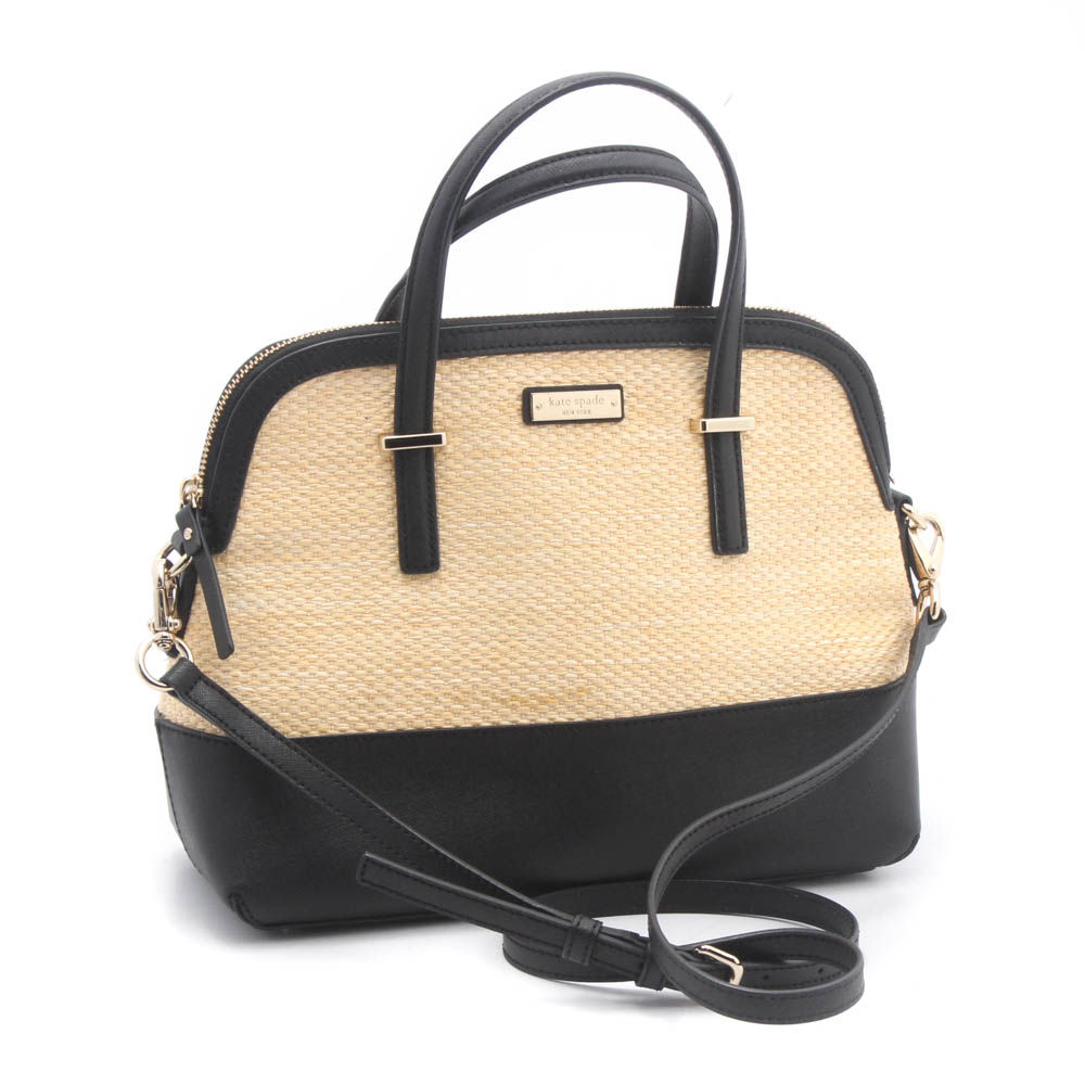 Kate Spade Cameron Street Straw Maise Satchel and Credit Card Pouch