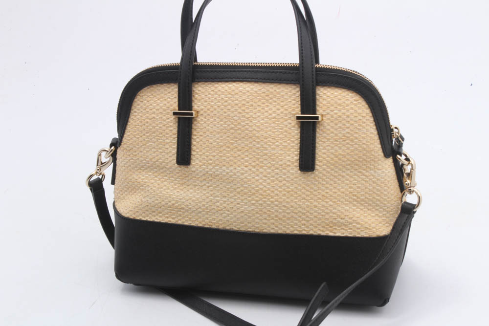 Kate Spade Cameron Street Straw Maise Satchel and Credit Card Pouch