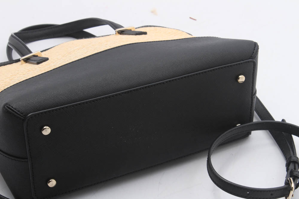 Kate Spade Cameron Street Straw Maise Satchel and Credit Card Pouch