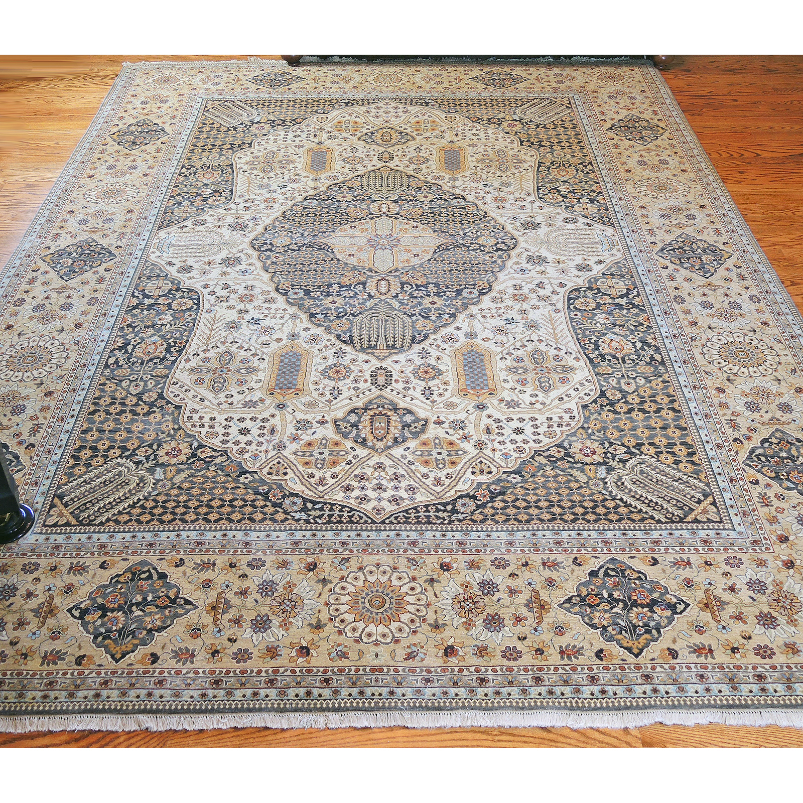 Hand-Knotted Indian Wool Room Sized Rug from The Rug Gallery