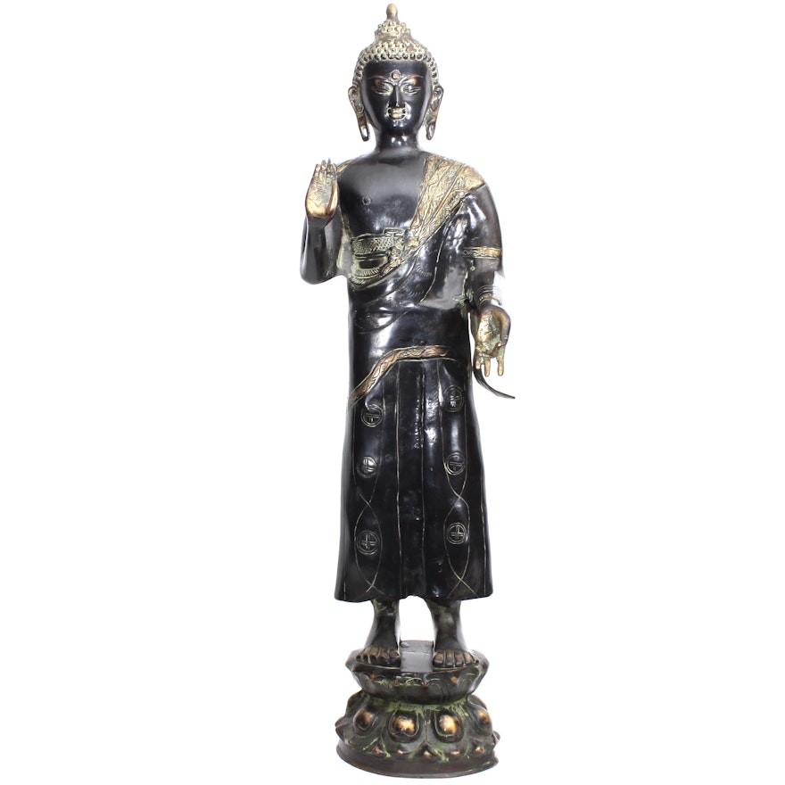 Bronze Buddha Sculpture, Vintage