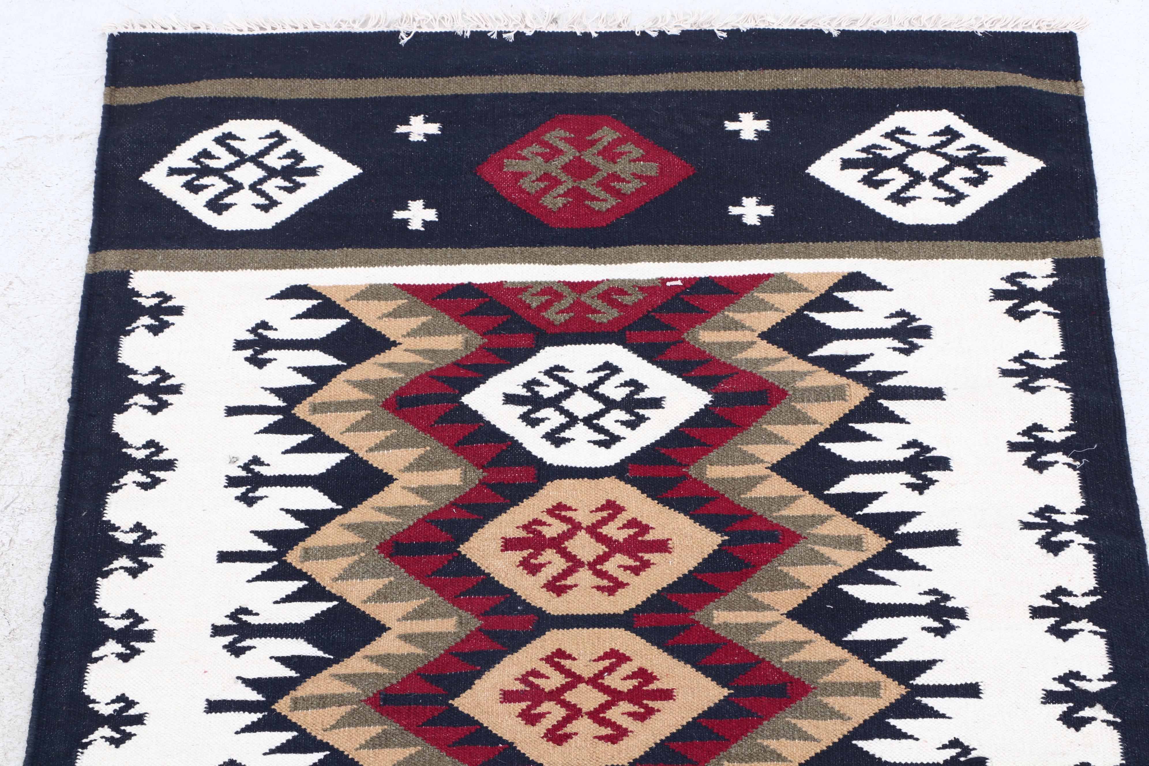 Handwoven Indo-Persian Kilim Accent Rug