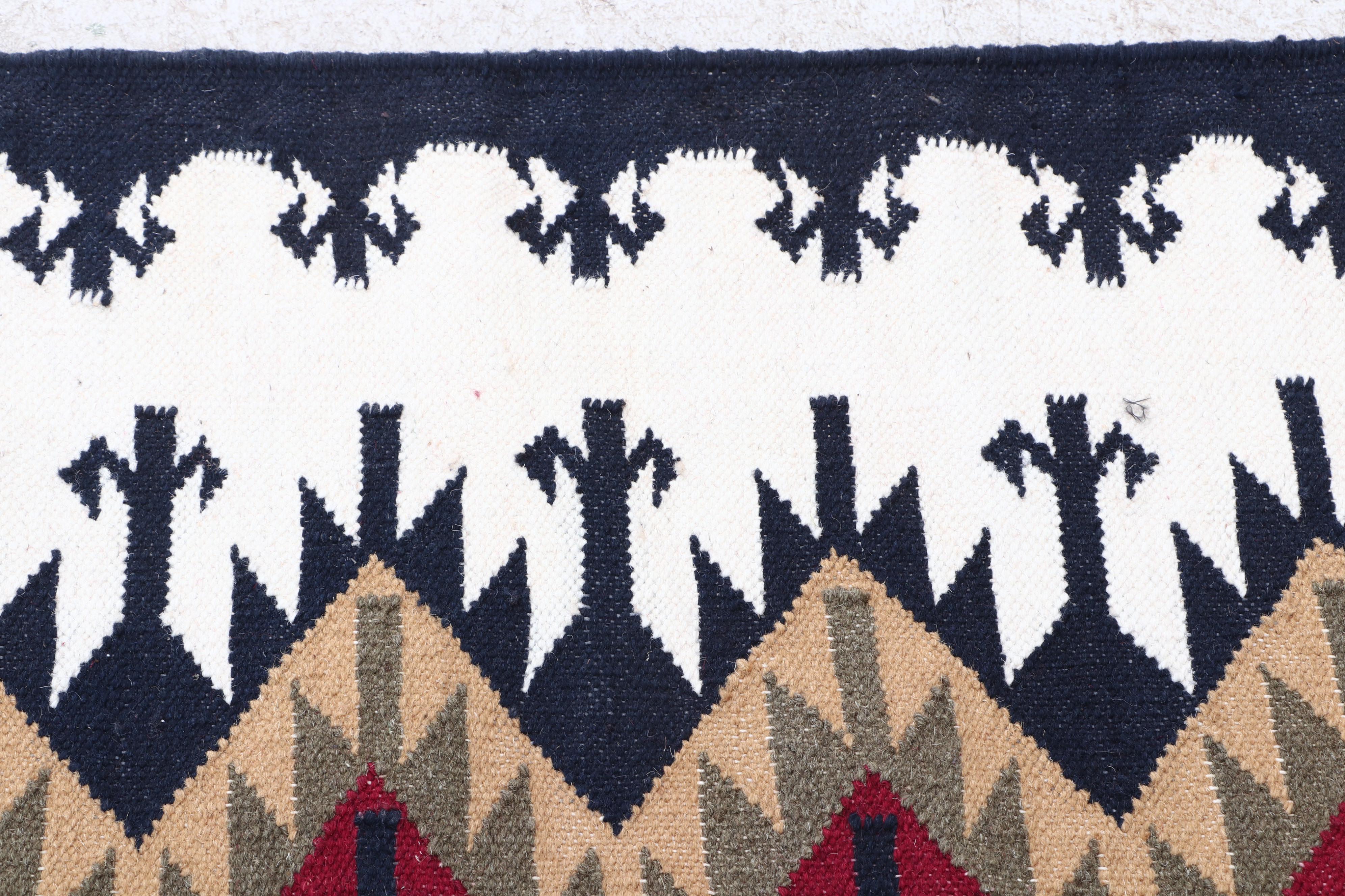 Handwoven Indo-Persian Kilim Accent Rug