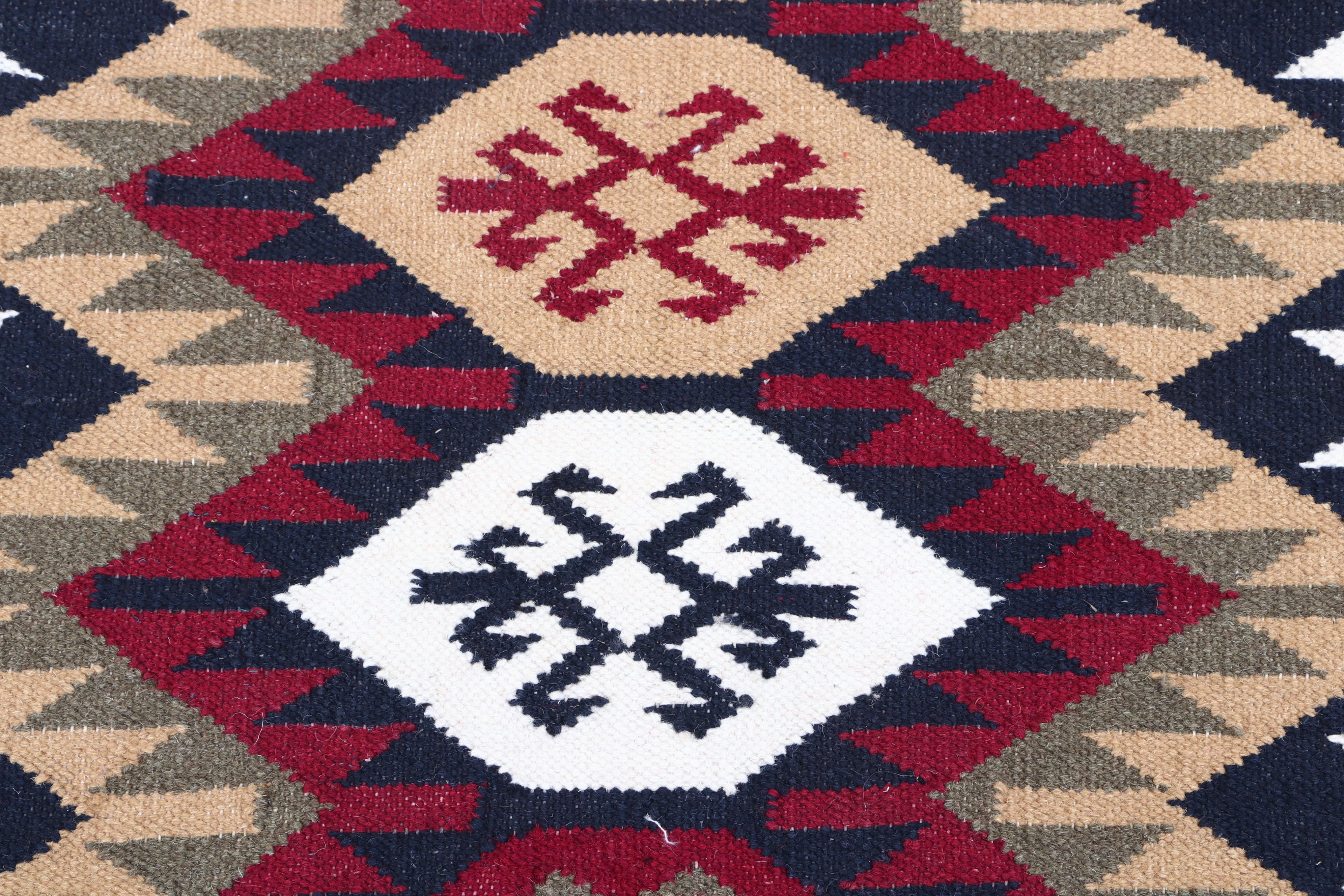 Handwoven Indo-Persian Kilim Accent Rug