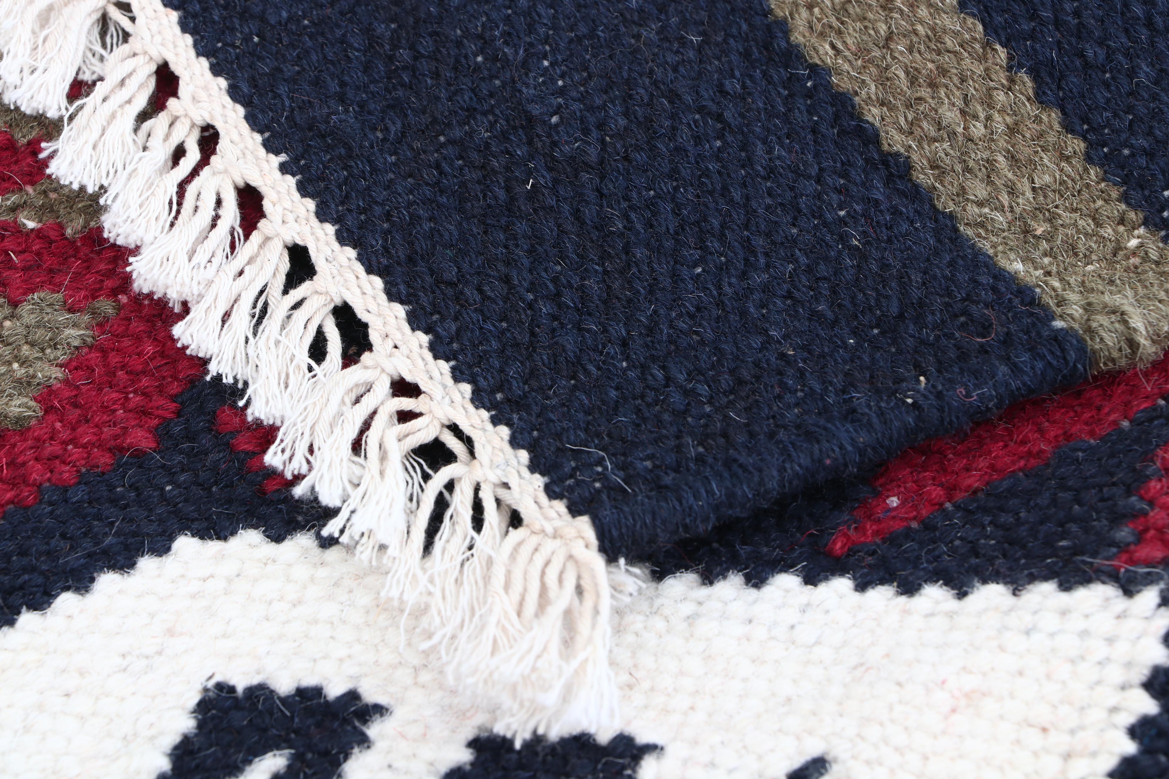 Handwoven Indo-Persian Kilim Accent Rug