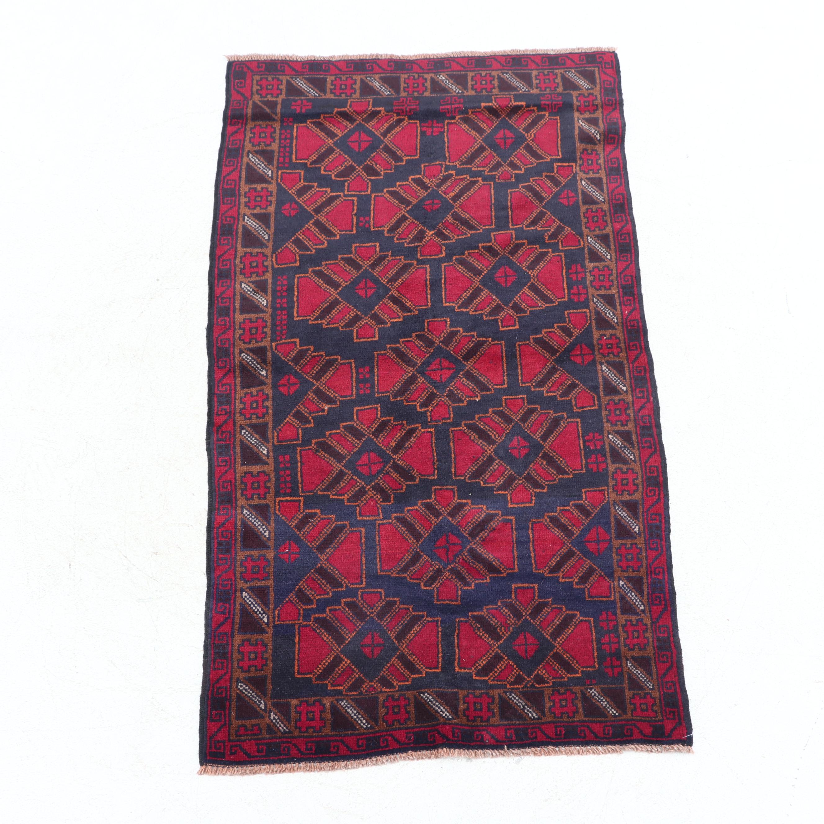 Hand-Knotted Afghan Bahor Wool Rug