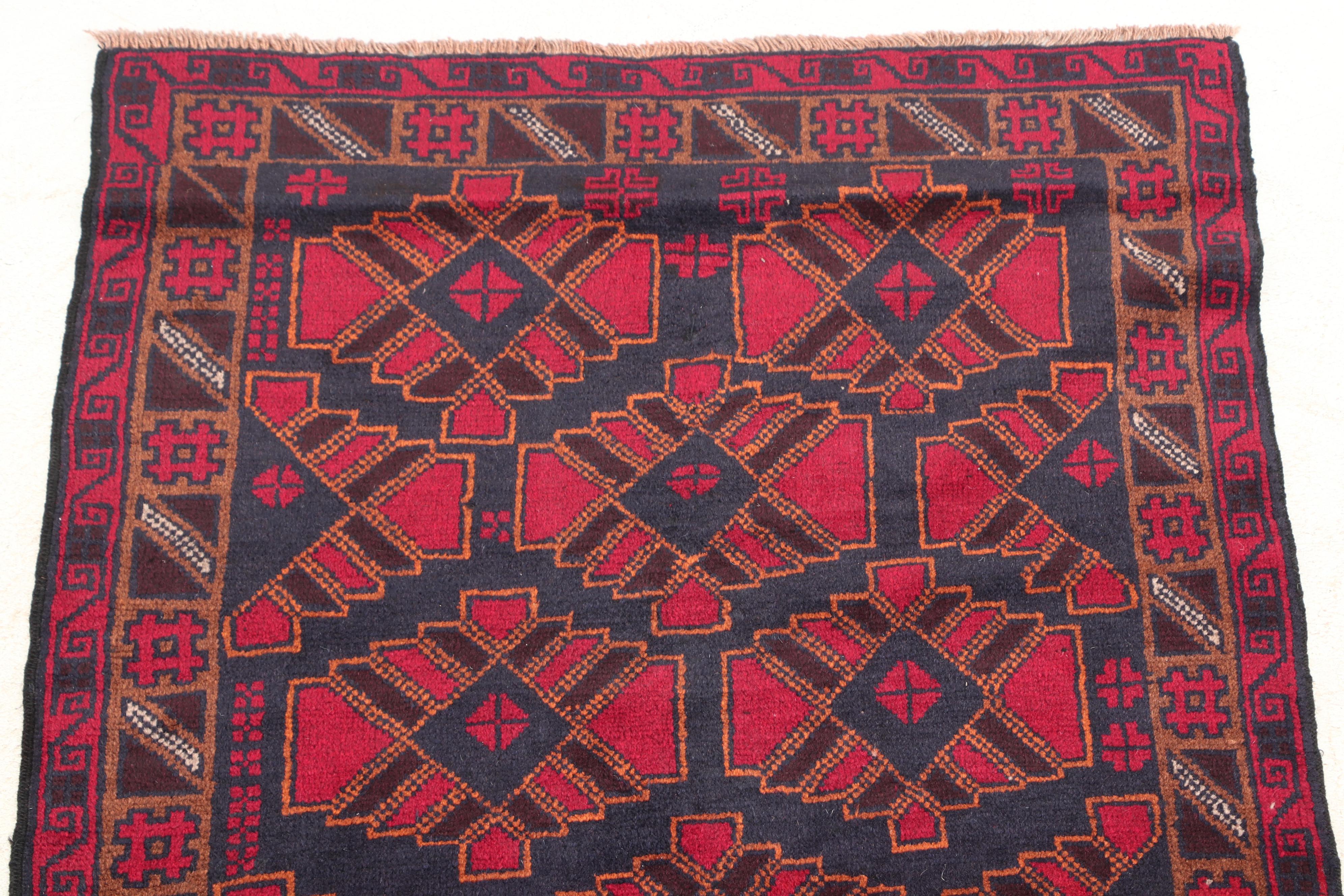 Hand-Knotted Afghan Bahor Wool Rug
