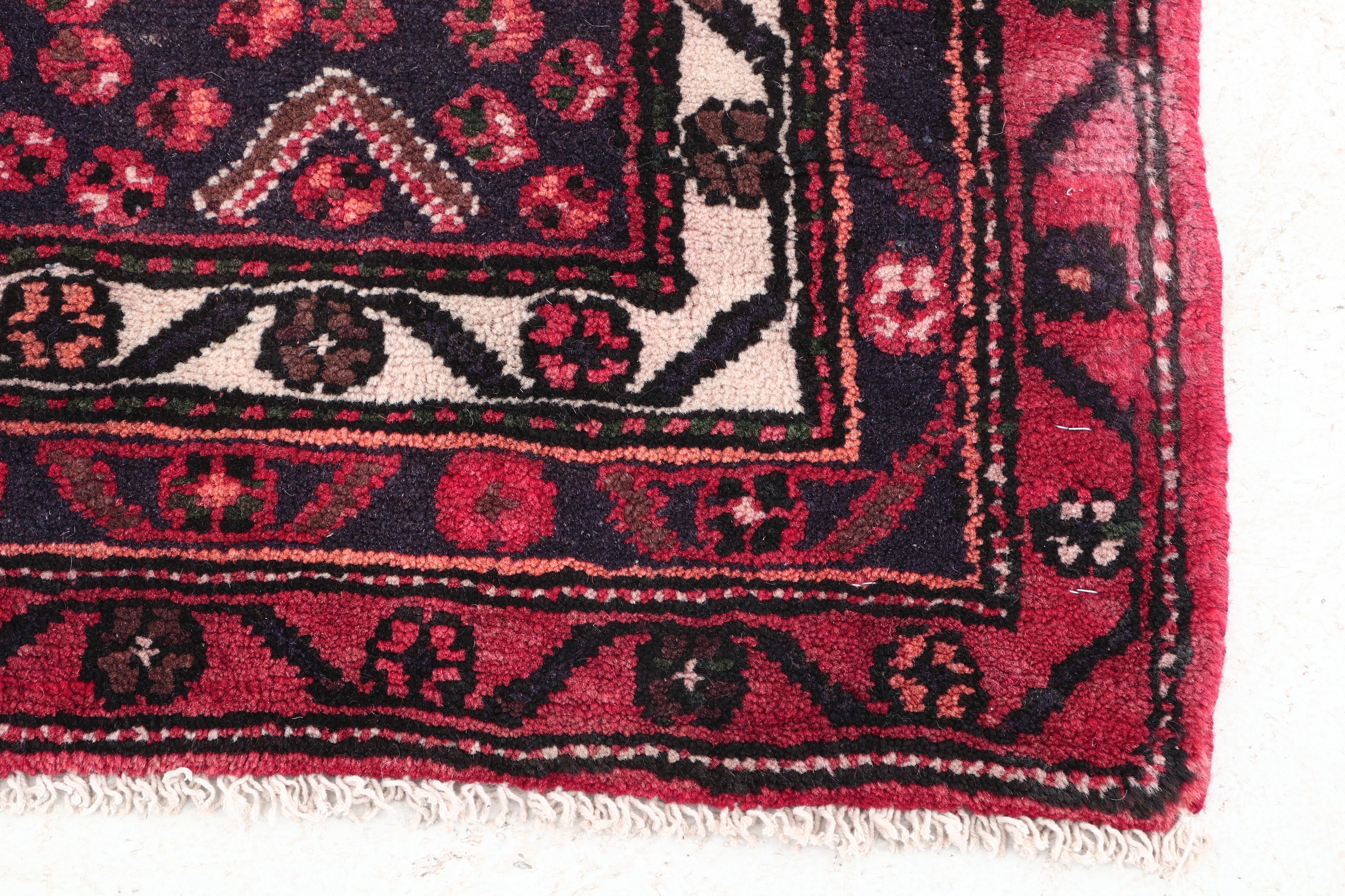 Hand-Knotted Kurdish Bijar Wool Rug