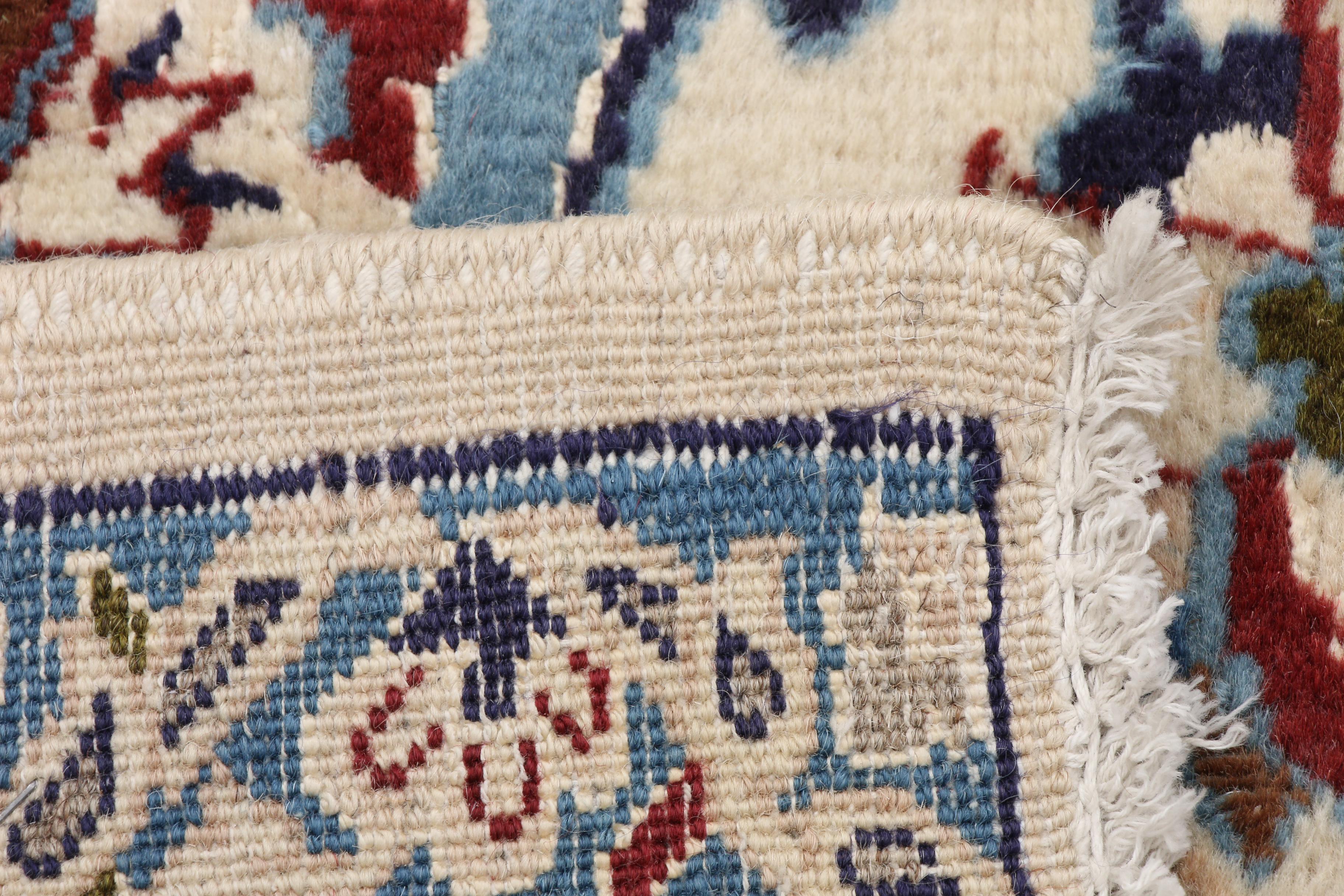 Hand-Knotted Persian Nain Wool and Silk Room Sized Rug