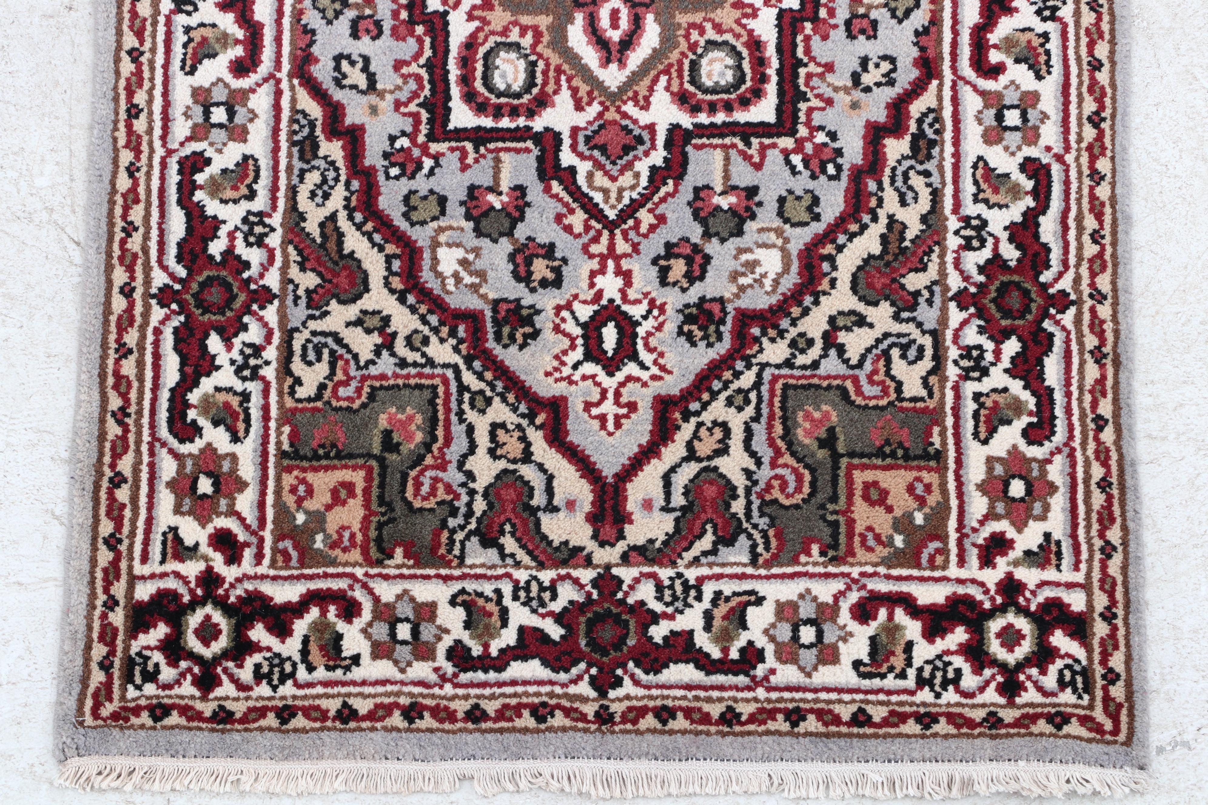 Hand-Knotted Indo-Persian Heriz Wool Rug