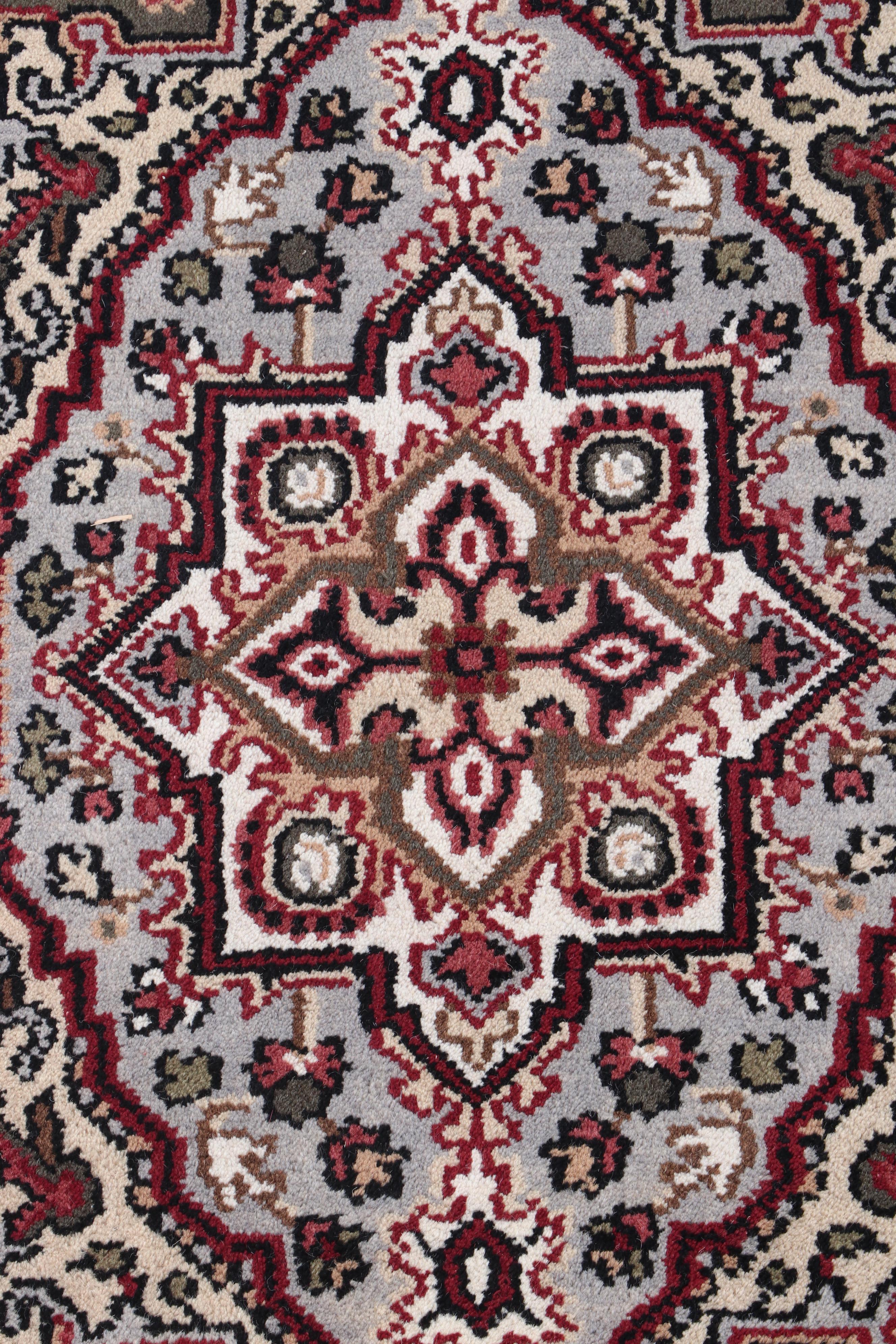 Hand-Knotted Indo-Persian Heriz Wool Rug