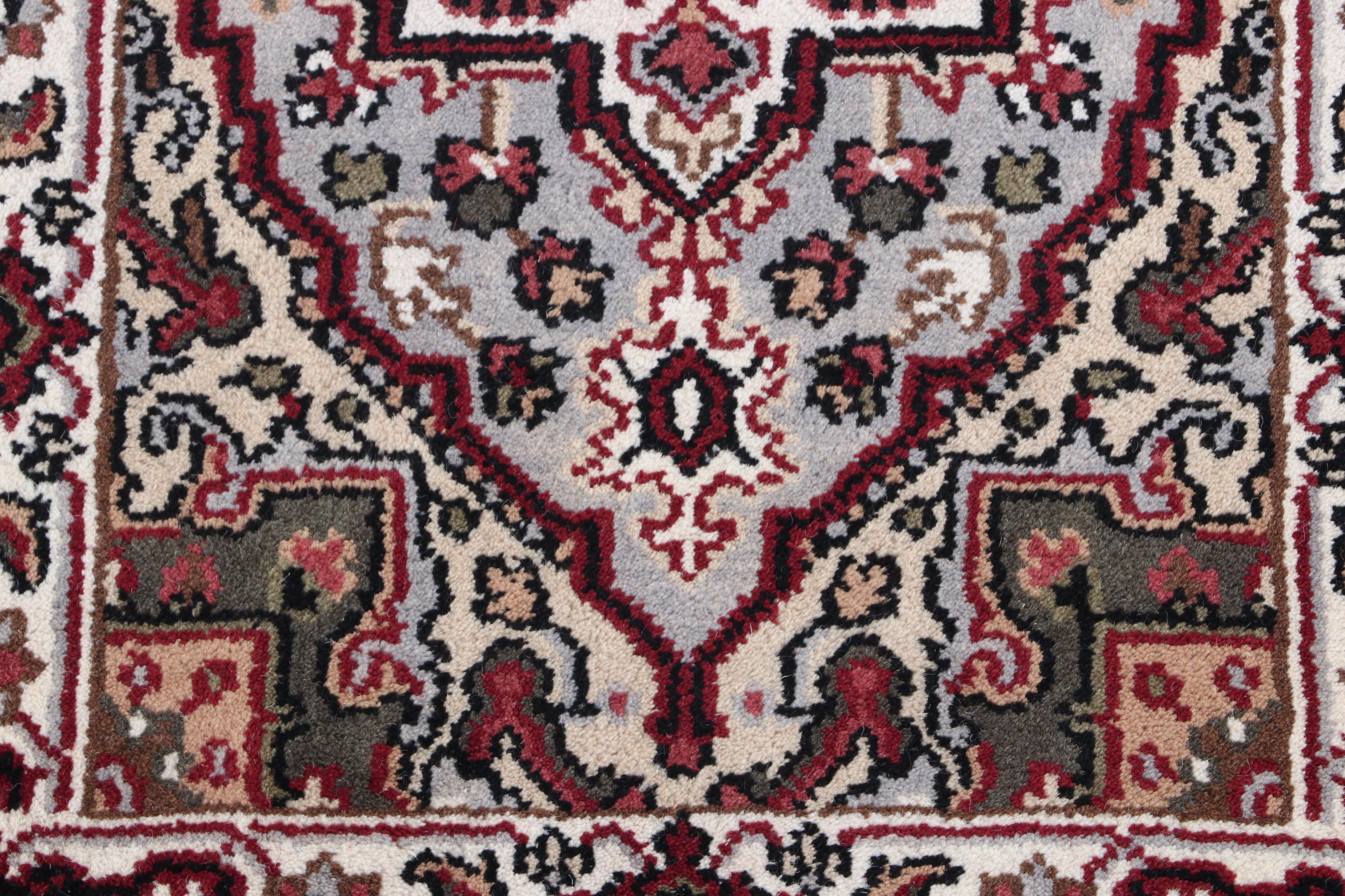 Hand-Knotted Indo-Persian Heriz Wool Rug
