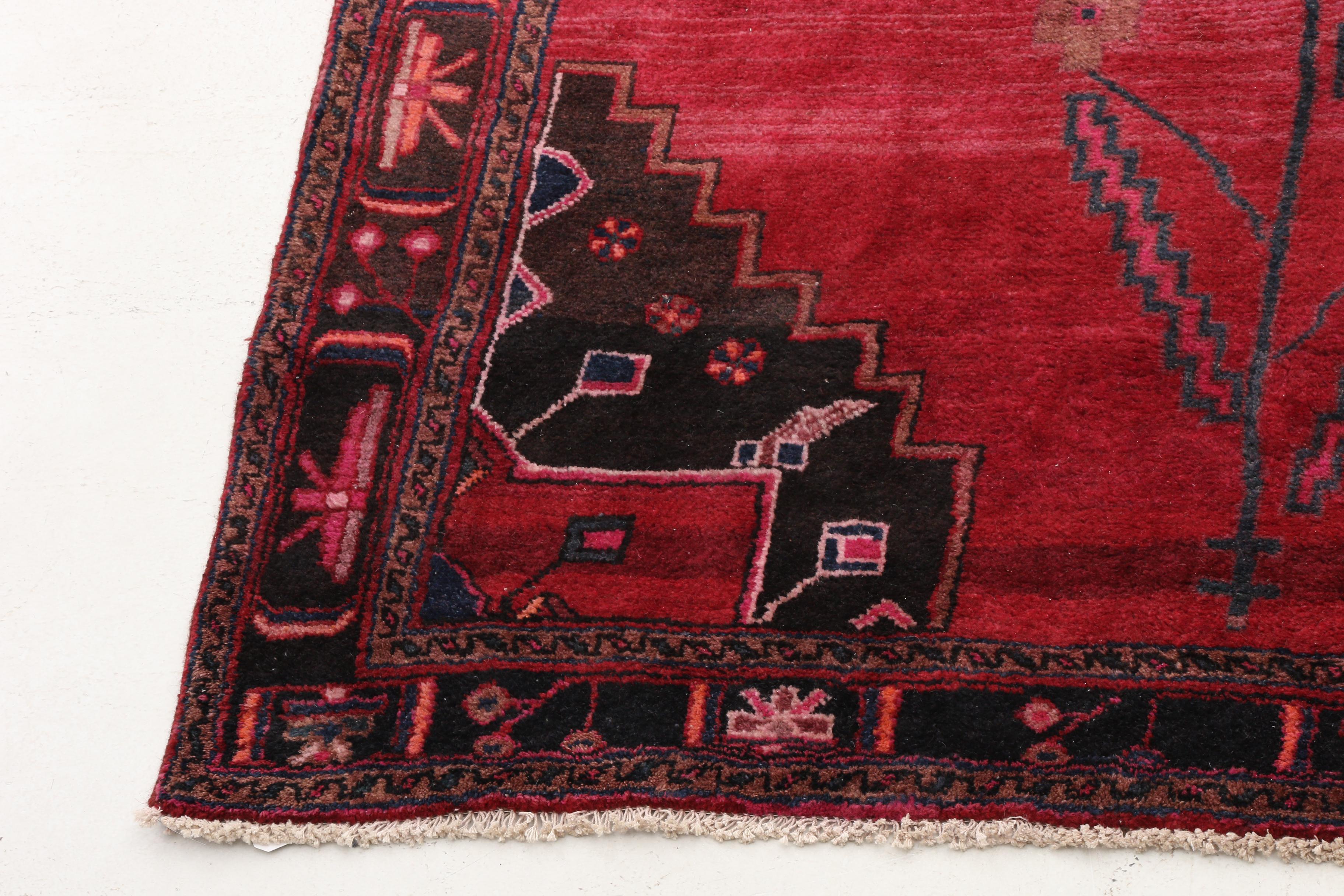 Hand-Knotted Persian Shiraz Wool Rug