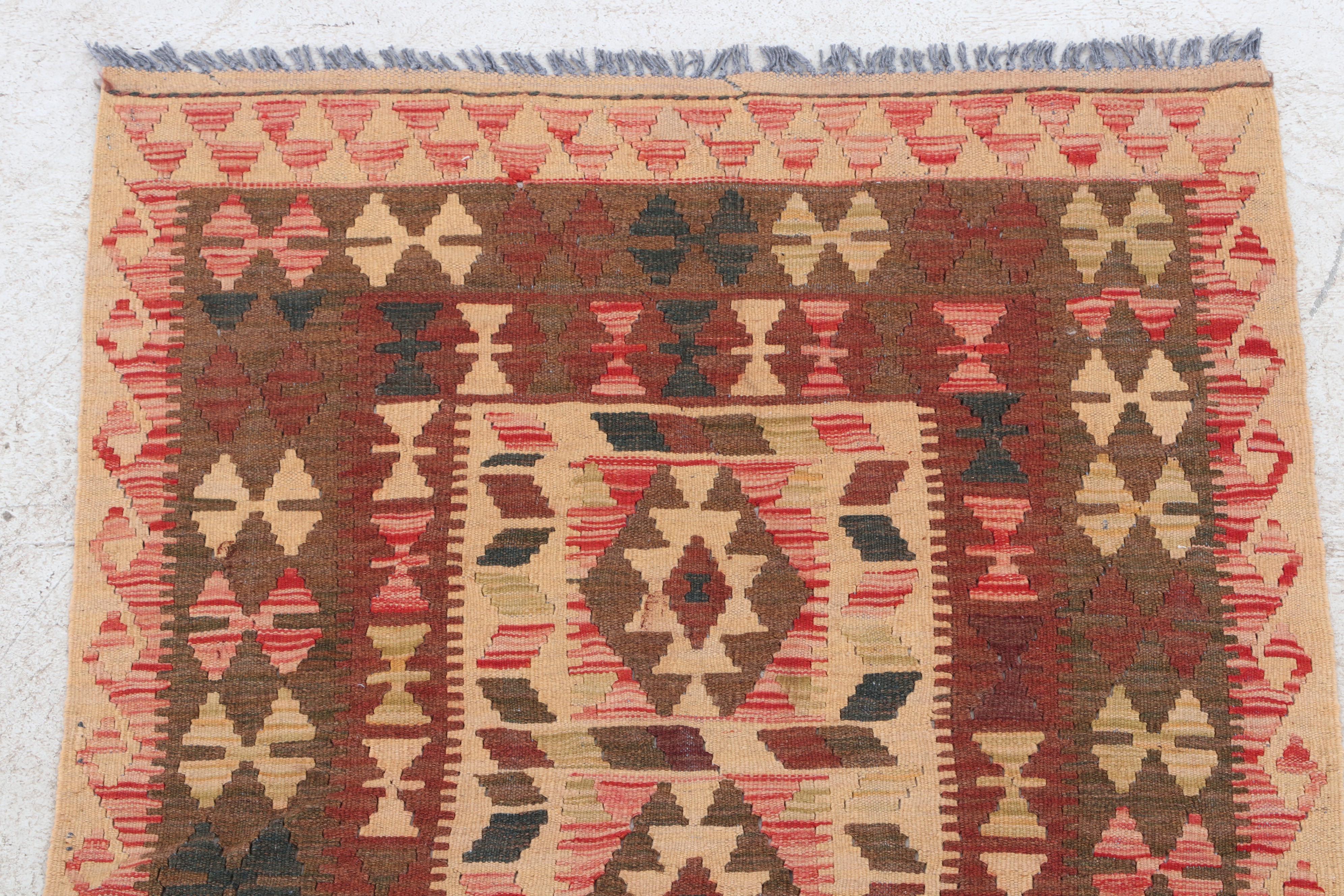 Handwoven Turkish Kilim Wool Rug