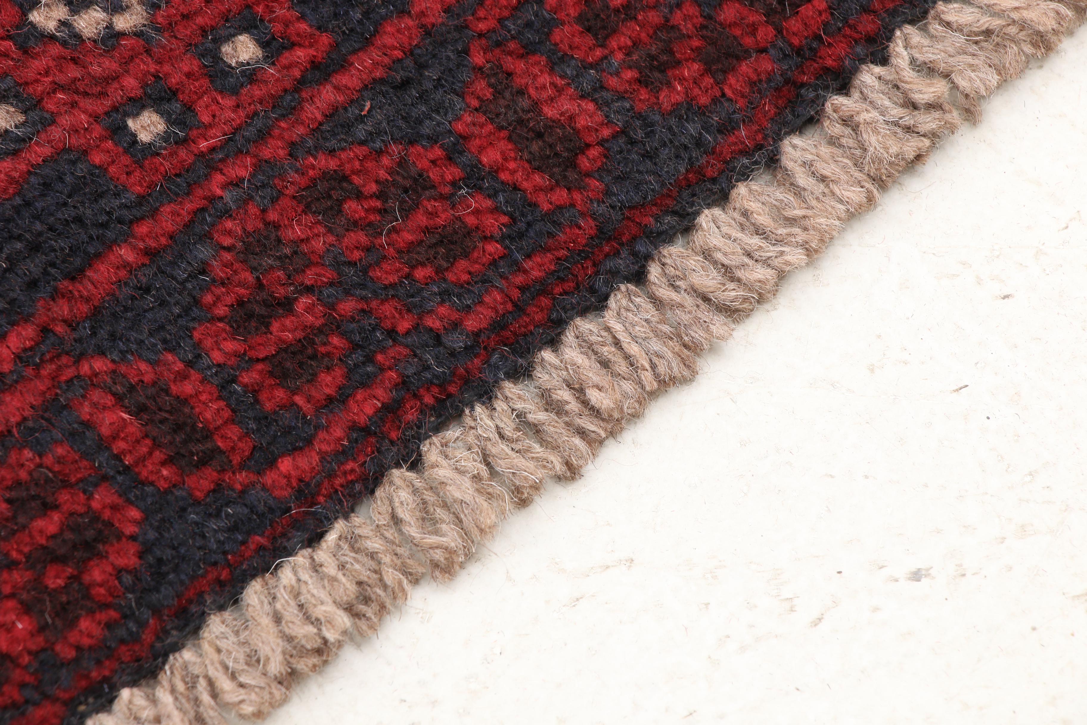 Hand-Knotted Persian Baluch Wool Rug