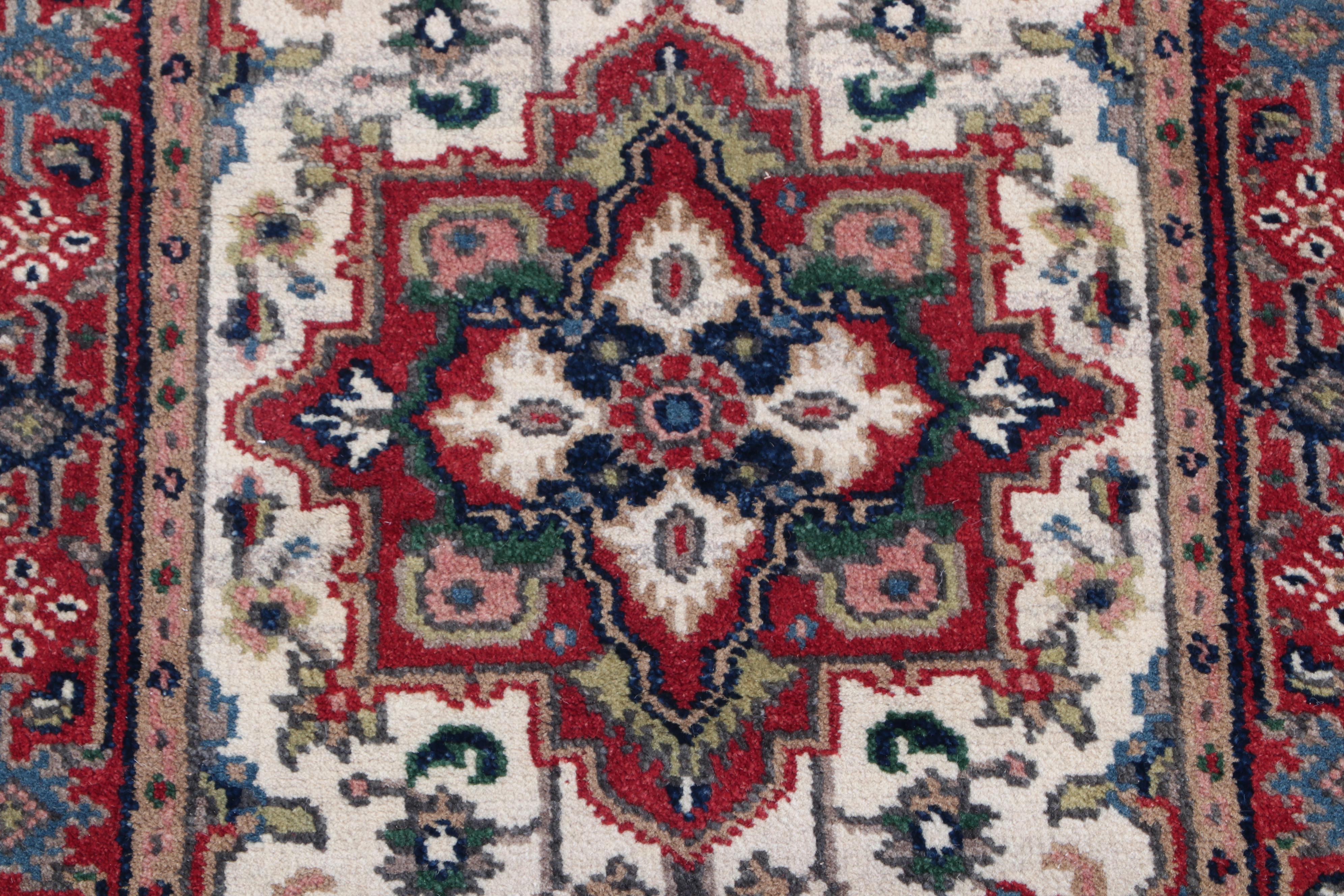 Hand-Knotted Indo-Persian Heriz Wool Rug