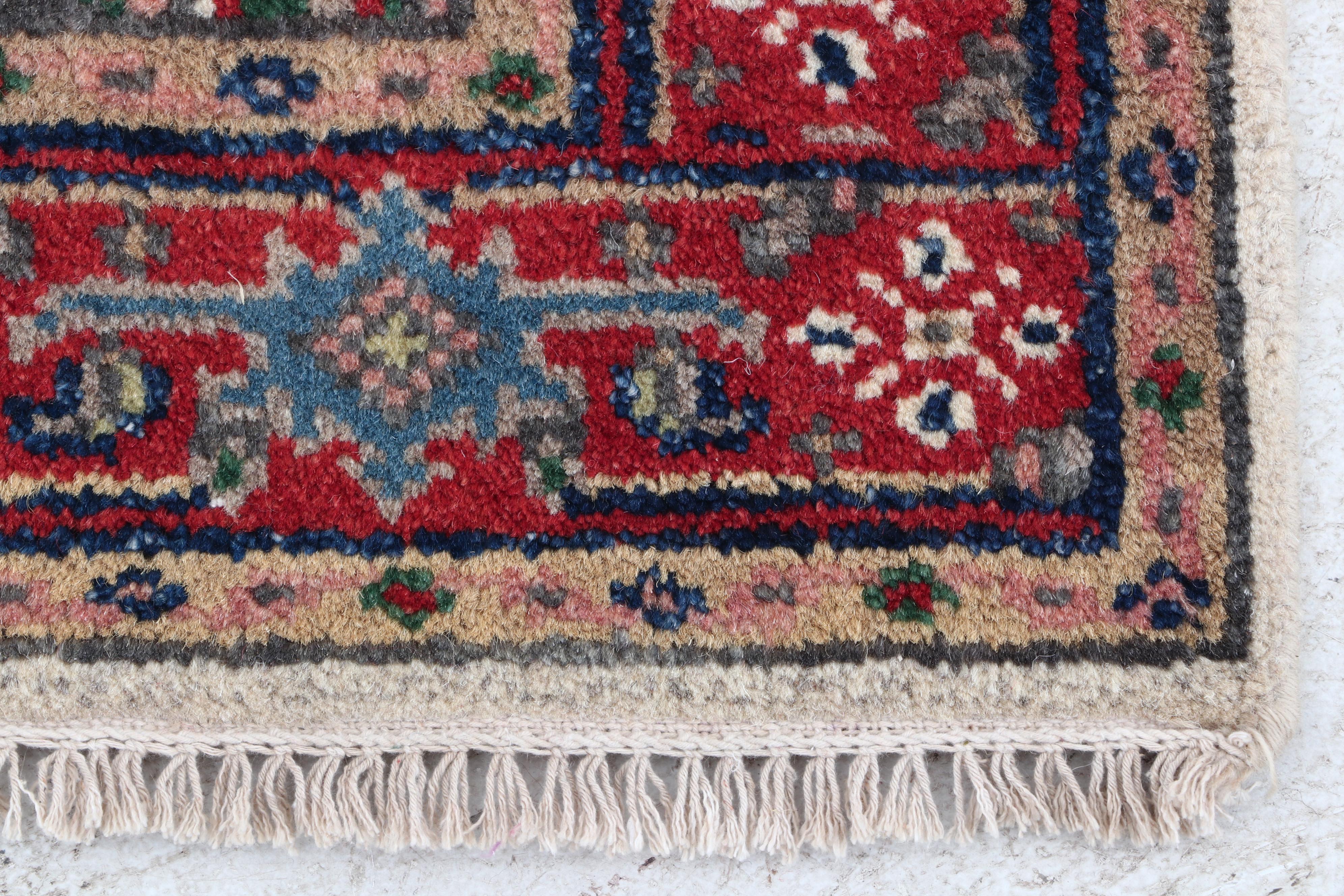 Hand-Knotted Indo-Persian Heriz Wool Rug