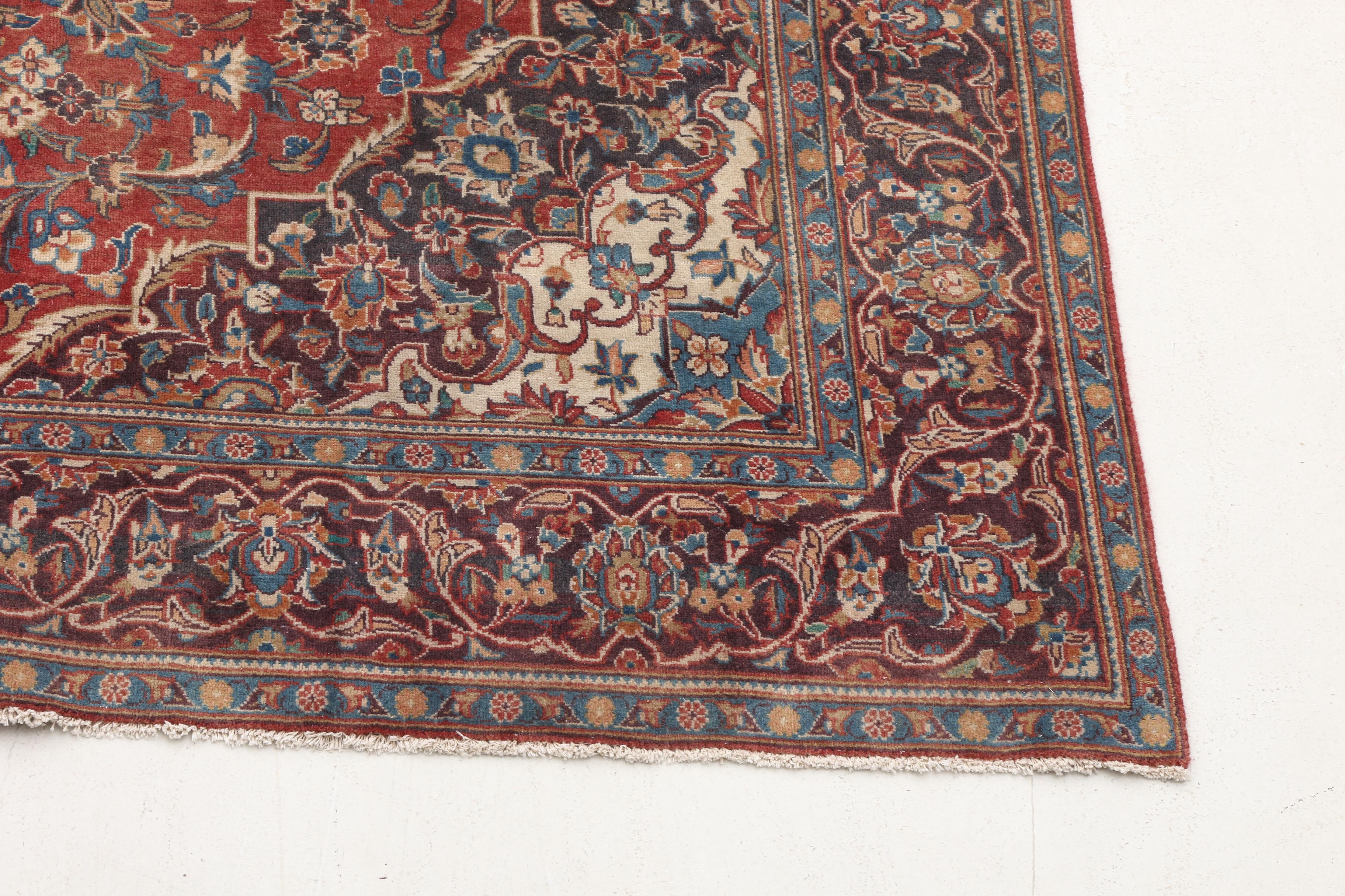 Hand-Knotted Persian Ardekan Kashan Room Sized Rug