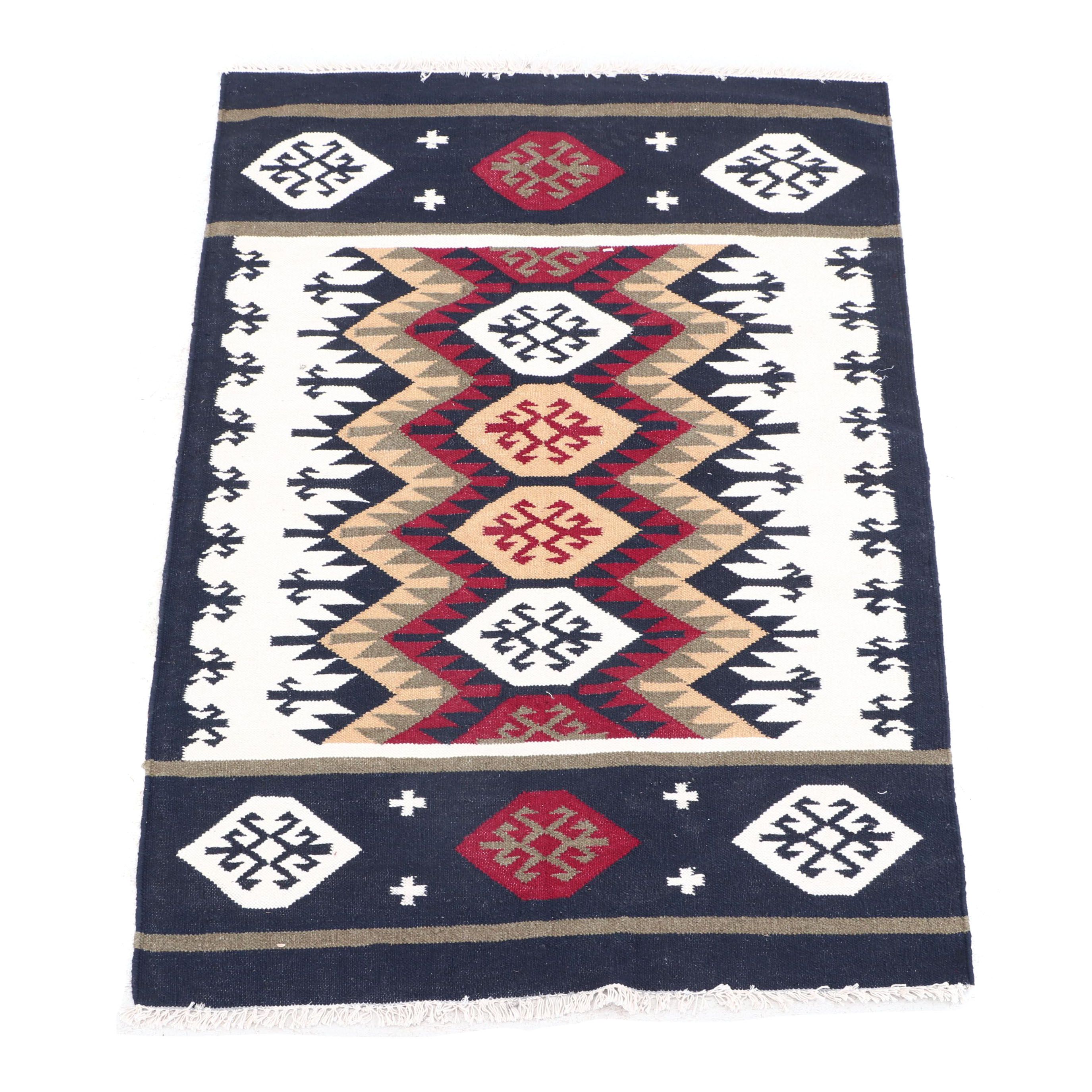 Handwoven Indo-Persian Kilim Accent Rug