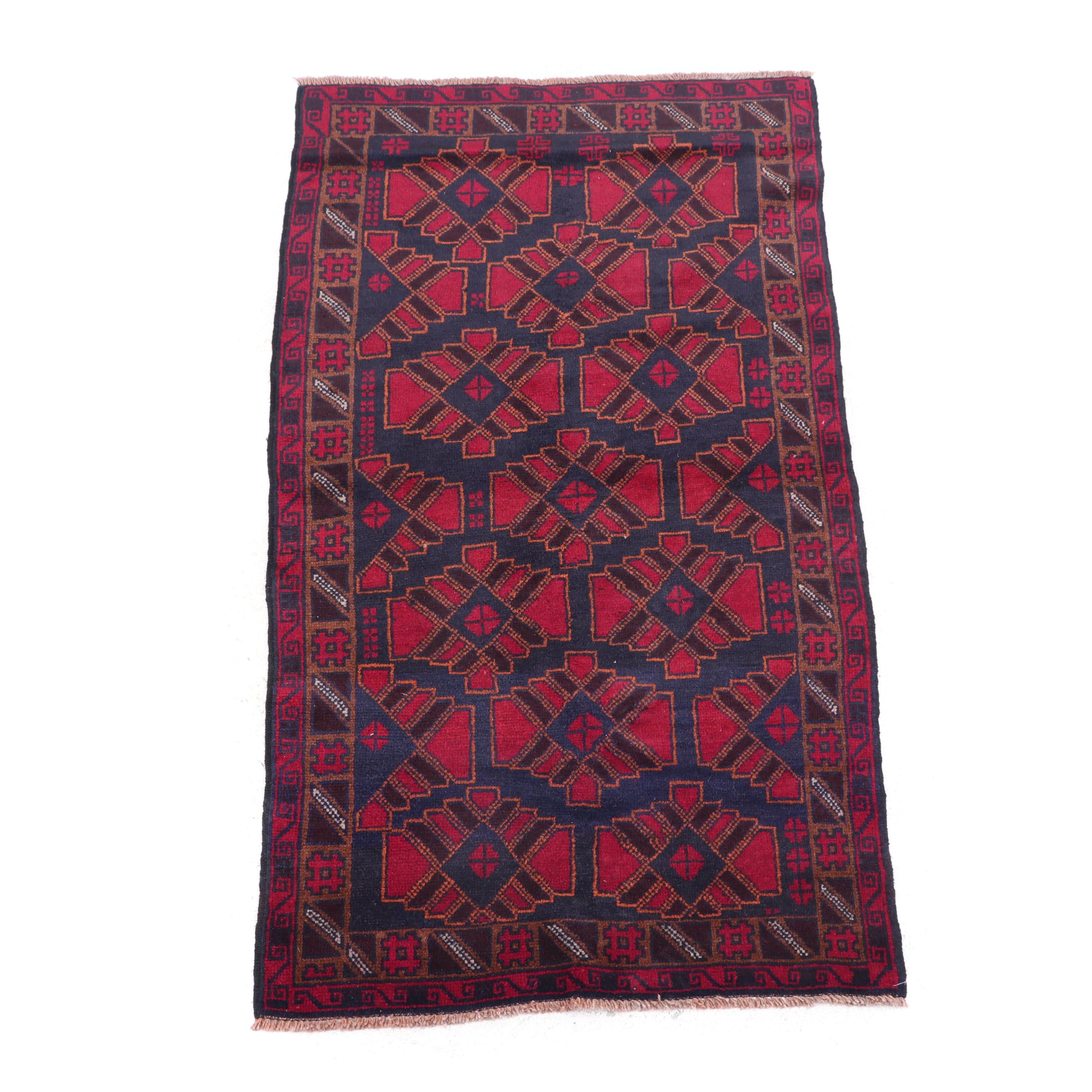 Hand-Knotted Afghan Bahor Wool Rug