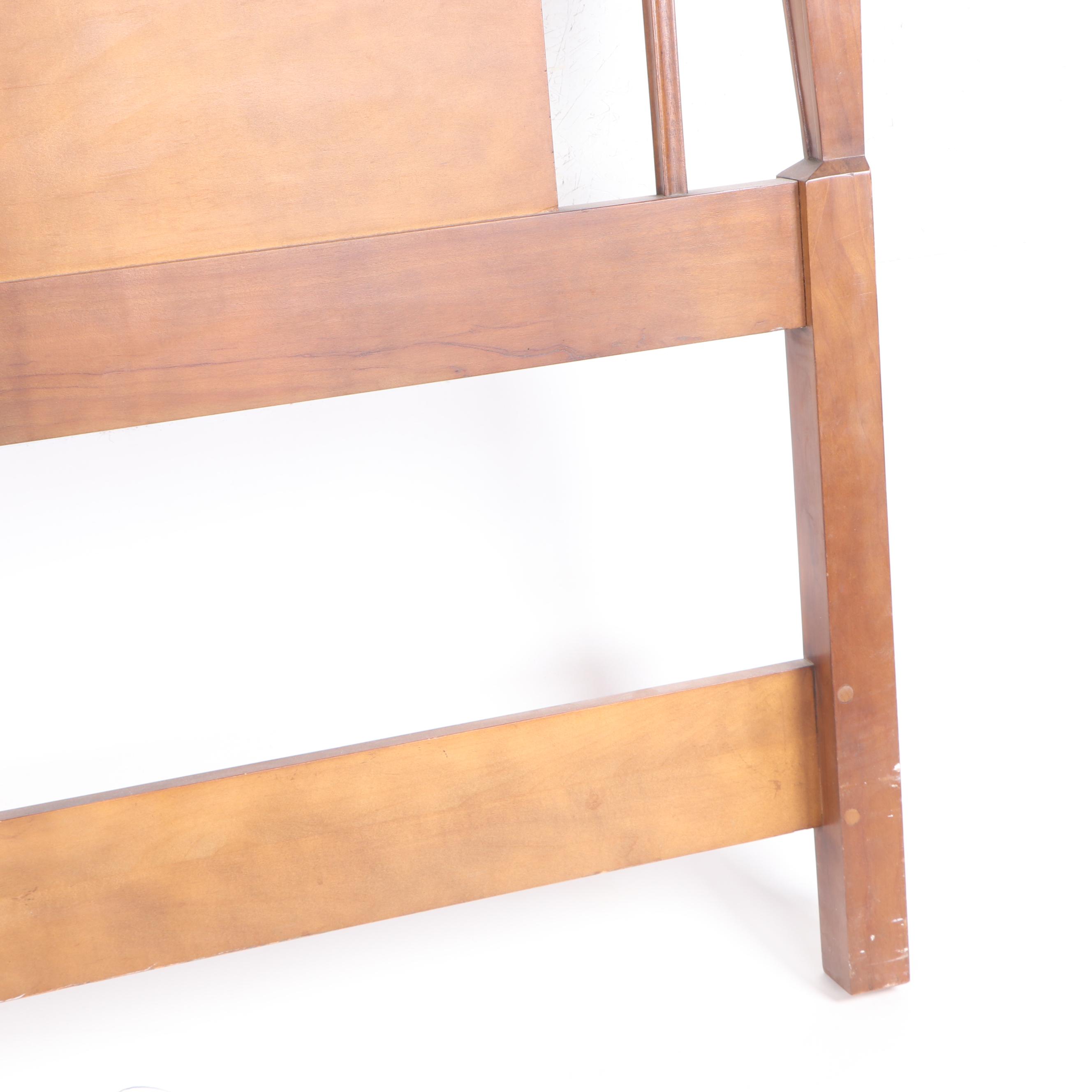 John Widdicomb Mid Century Modern Walnut King Size Bed Frame, Mid 20th Century