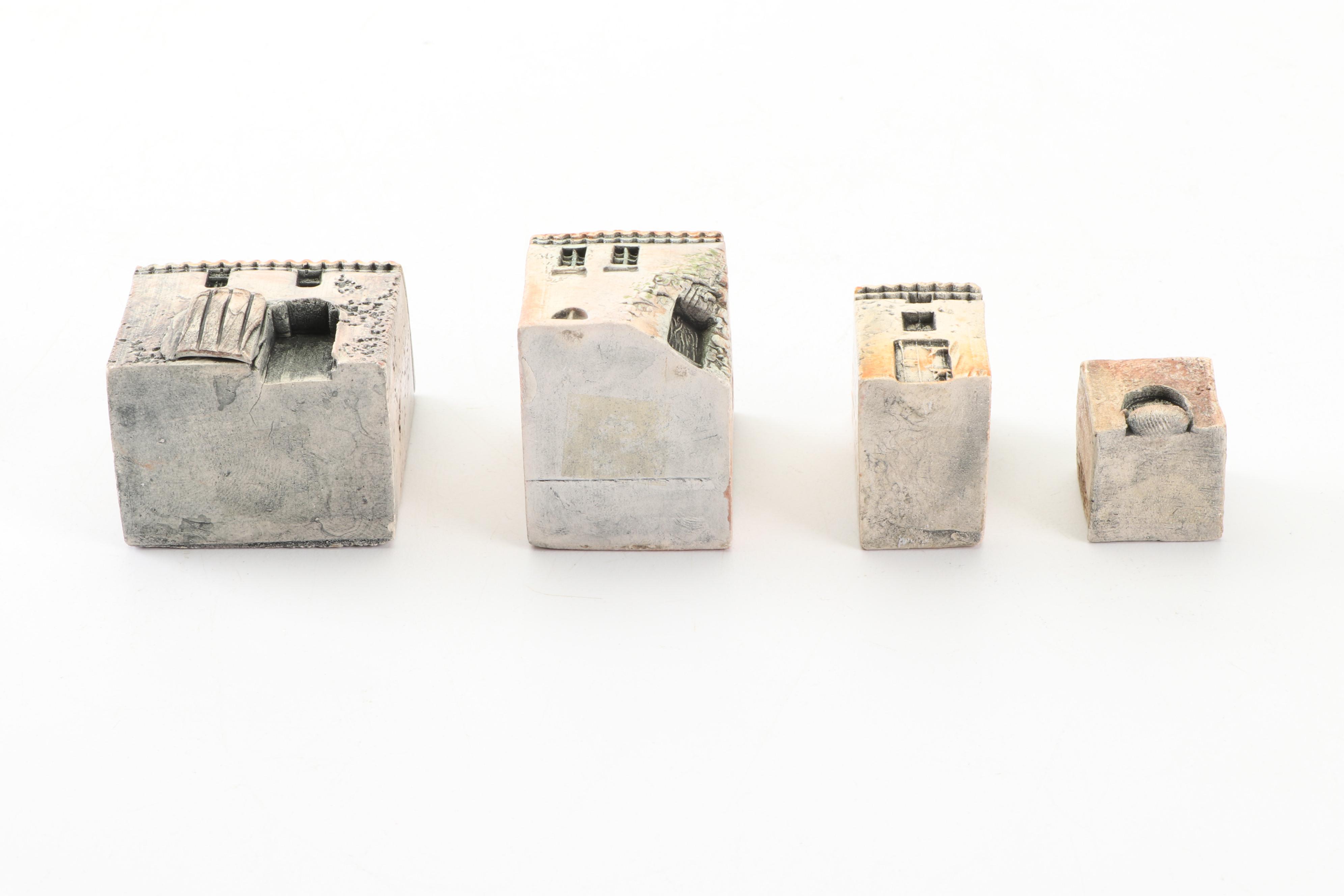 House Figurines with Replicas of Monet's House and Harvard House in Stratford