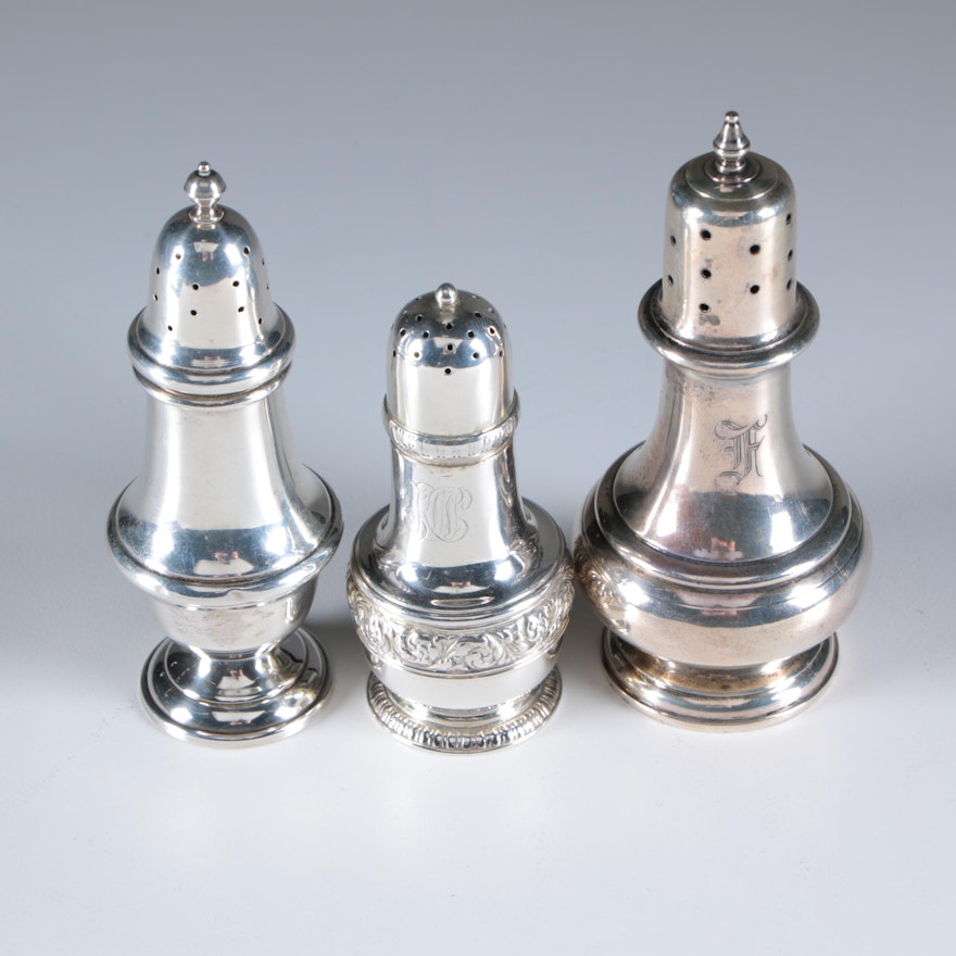 Sterling Silver Shakers featuring Tiffany & Co. and Gorham, Early/Mid 20th C.