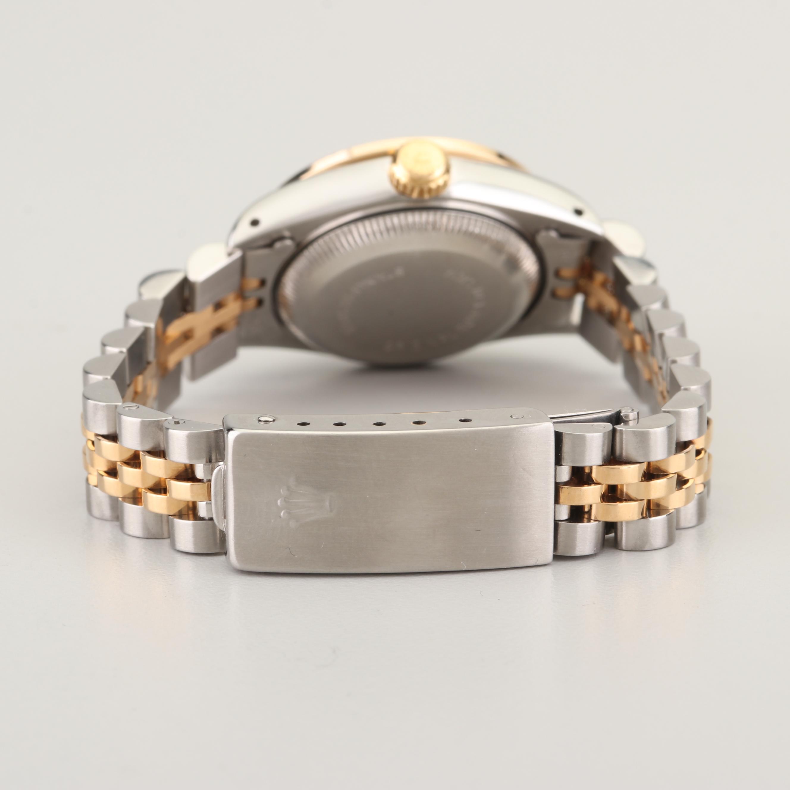 Vintage Rolex 18K Yellow Gold and Diamond Stainless Steel Watch