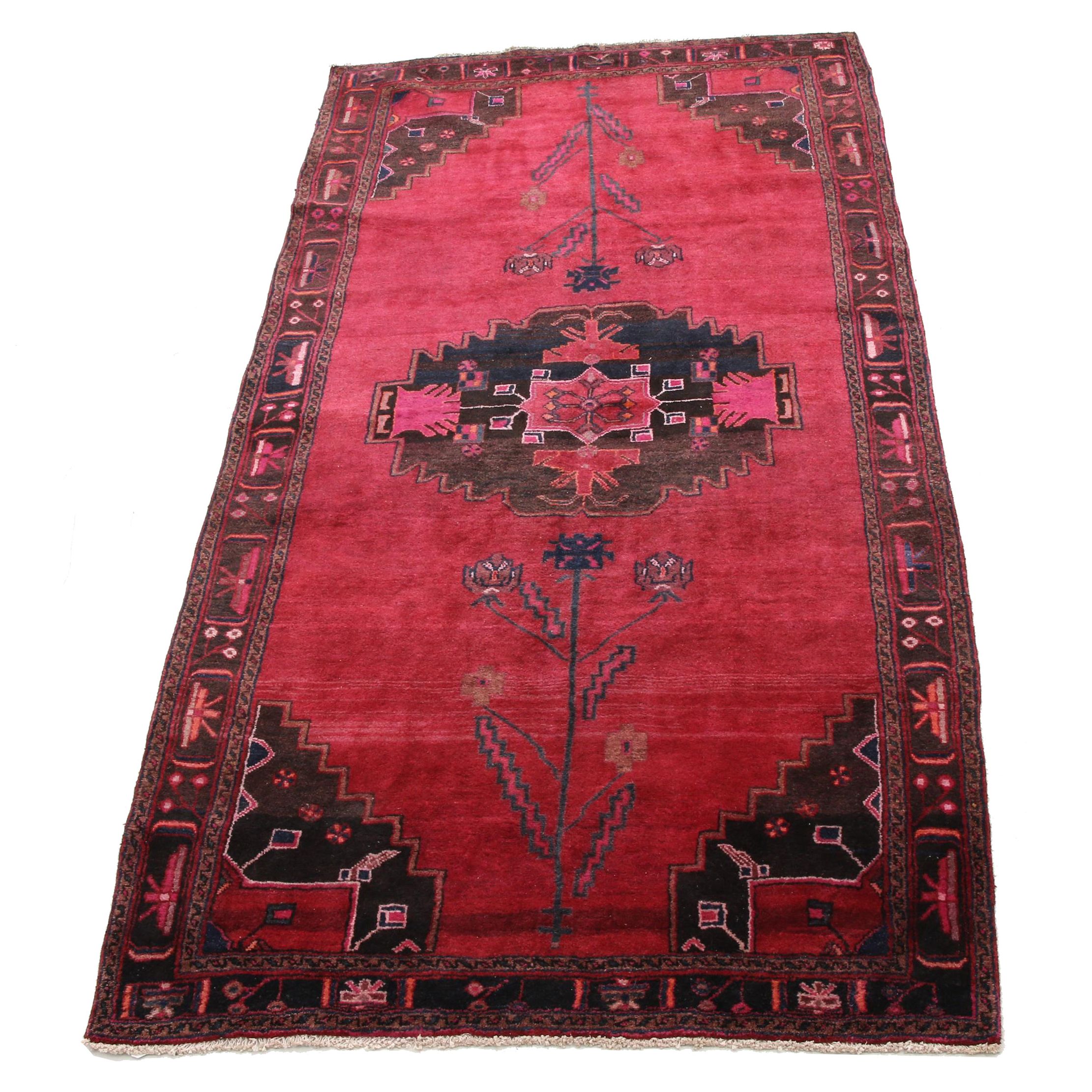 Hand-Knotted Persian Shiraz Wool Rug
