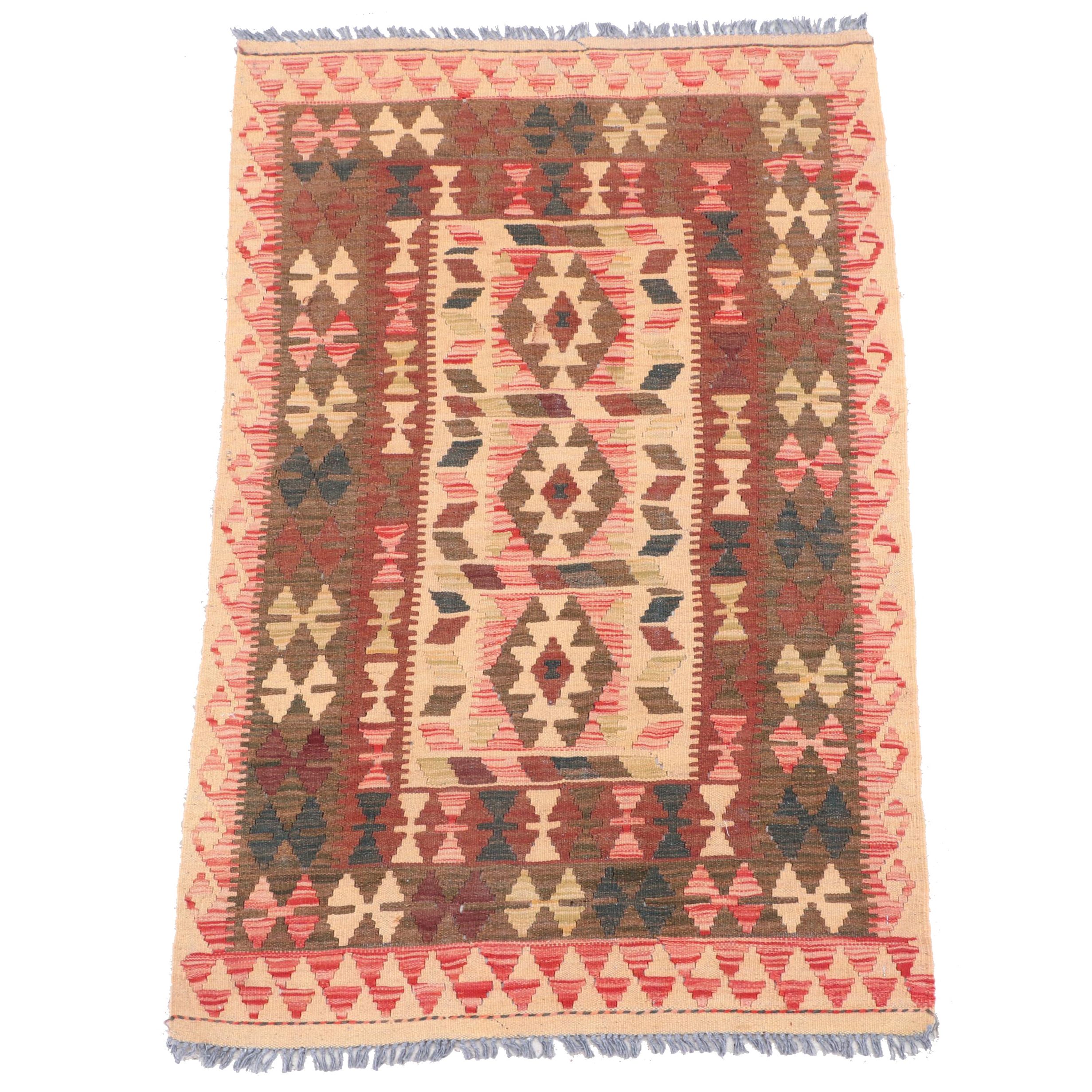 Handwoven Turkish Kilim Wool Rug