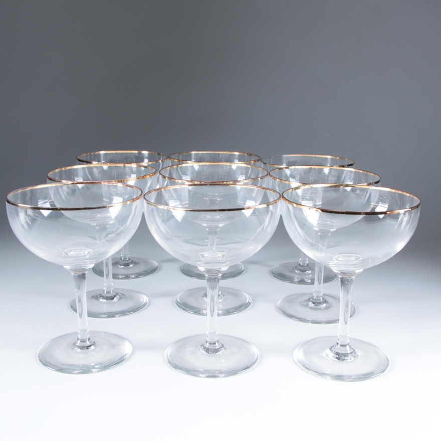 Gold-Rimmed Crystal Stemware