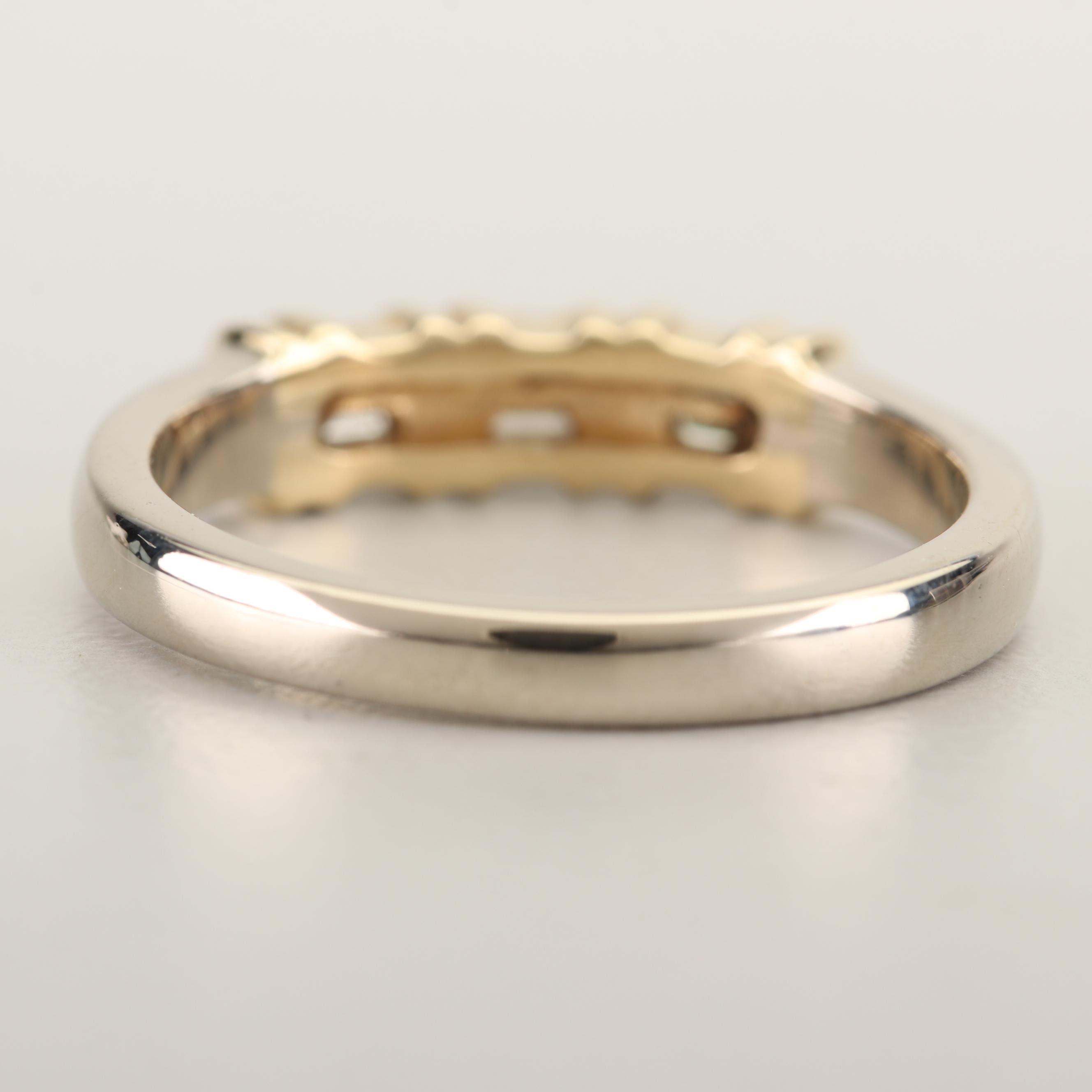 14K White and Yellow Gold Diamond Band