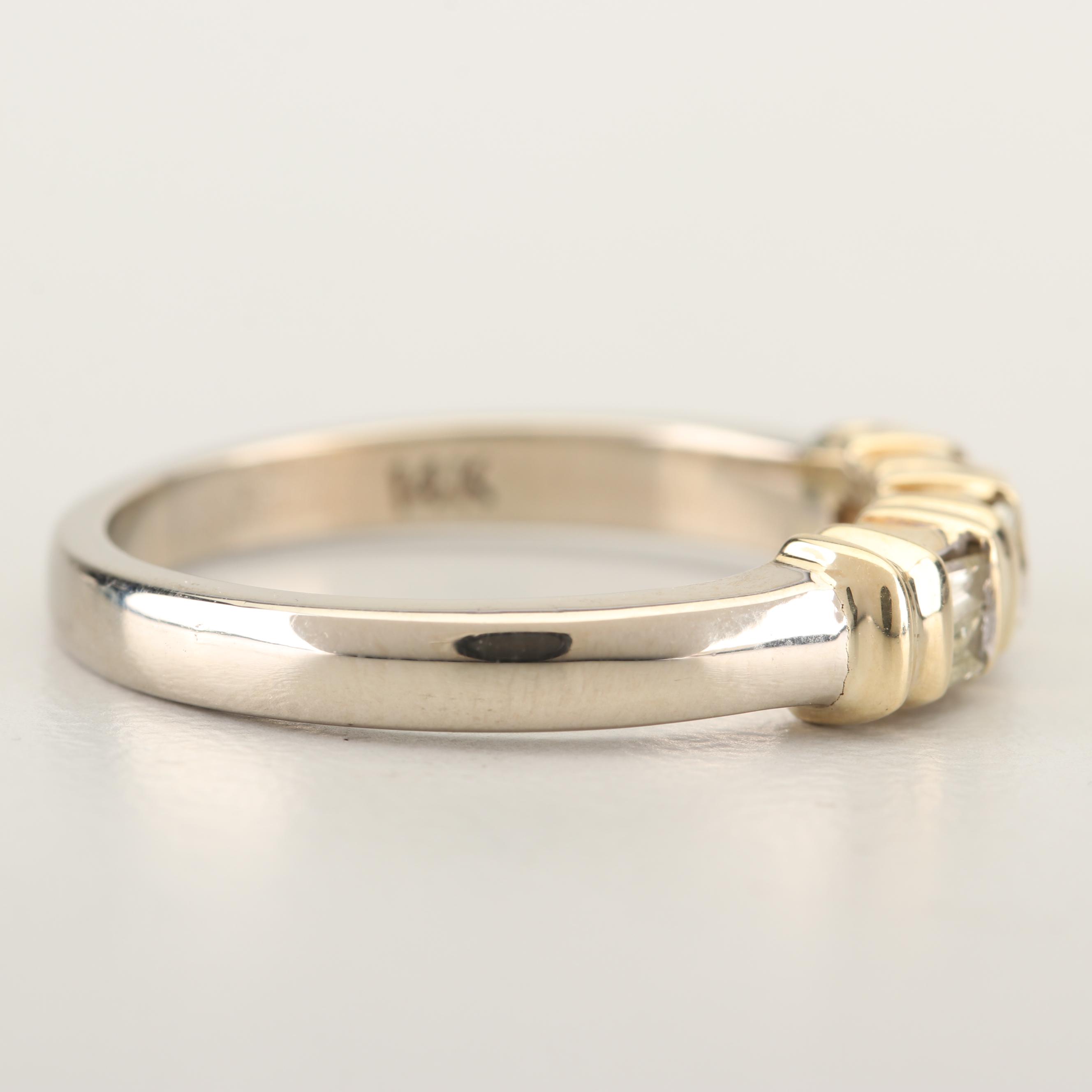 14K White and Yellow Gold Diamond Band
