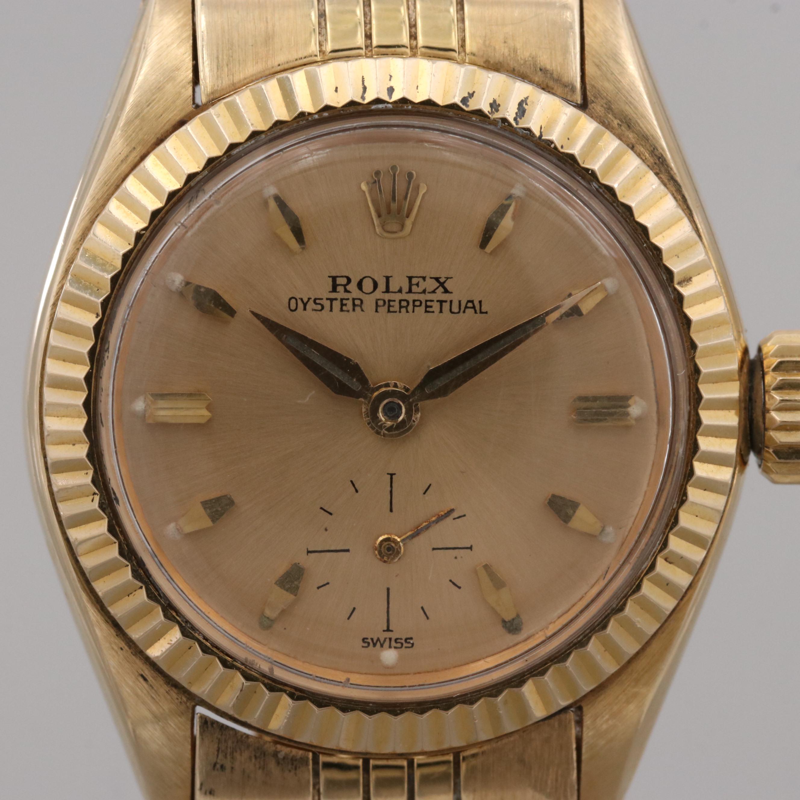 Vintage Rolex Oyster Perpetual 14K and 18K Yellow Gold Automatic Watch,1958