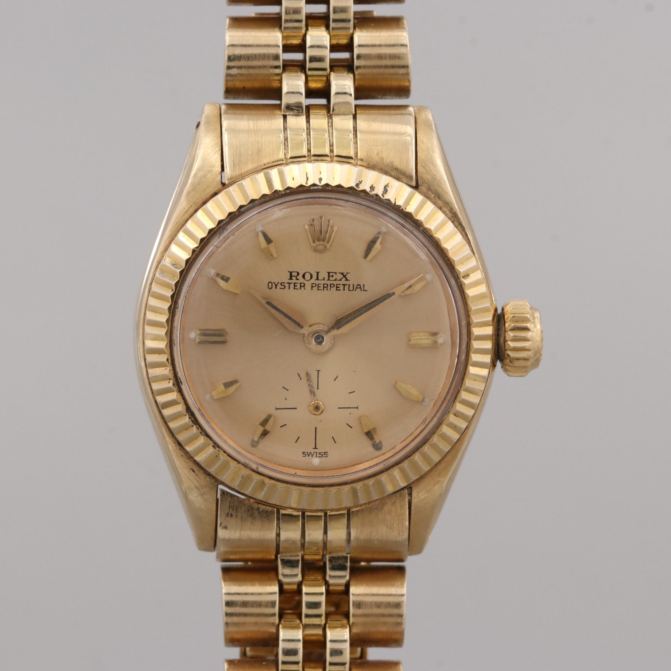 Vintage Rolex Oyster Perpetual 14K and 18K Yellow Gold Automatic Watch,1958