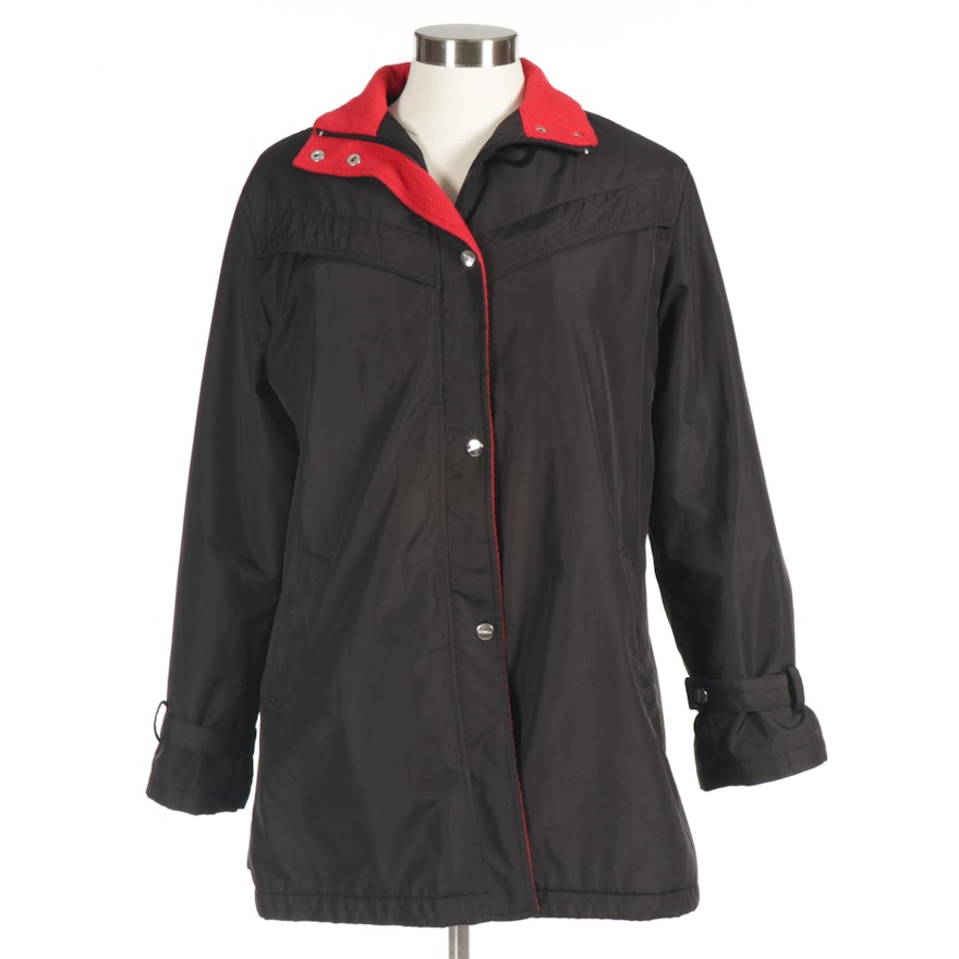 Women's Prada Black Polyester Jacket with Red Liner
