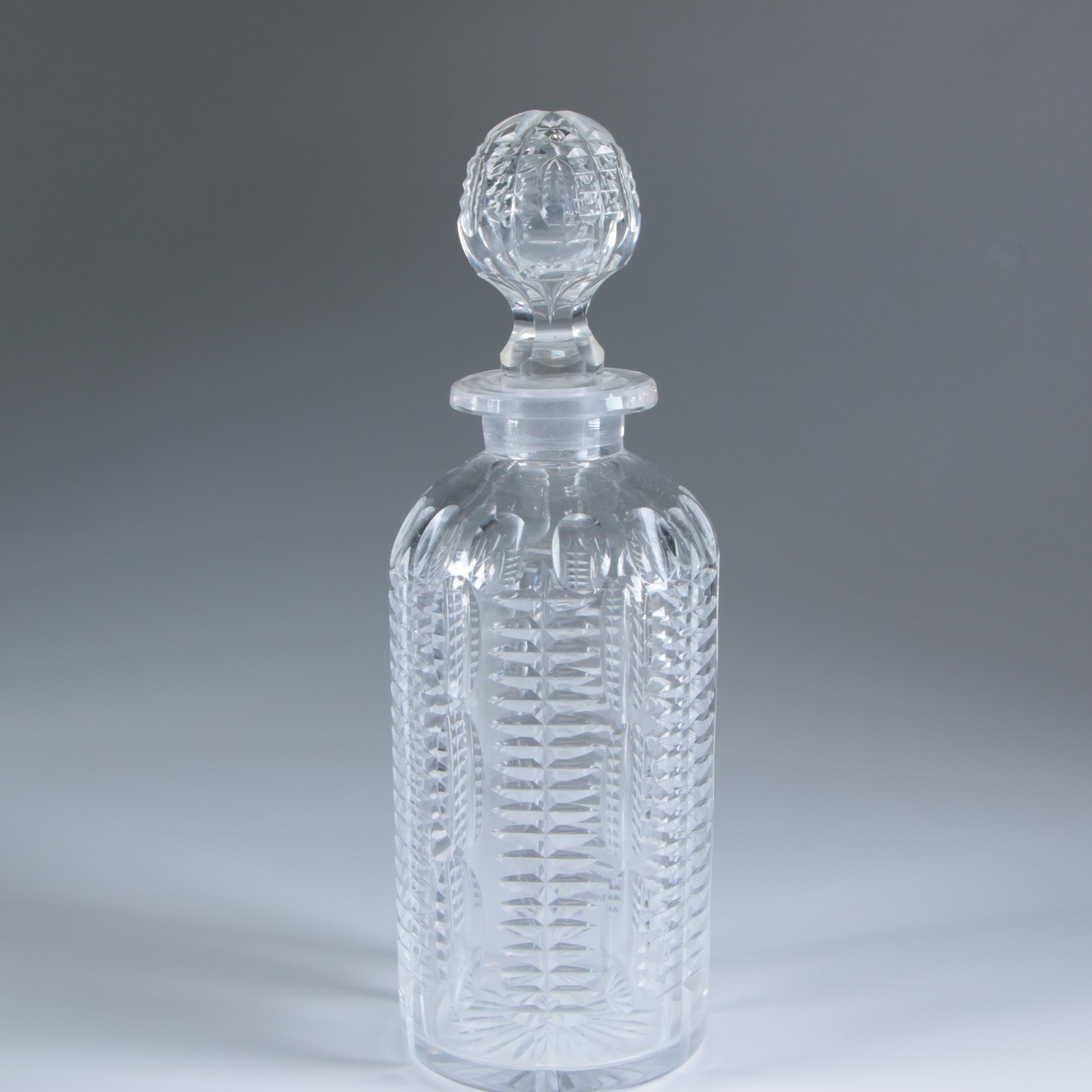 Cut Glass Decanters with Sterling Silver Labels