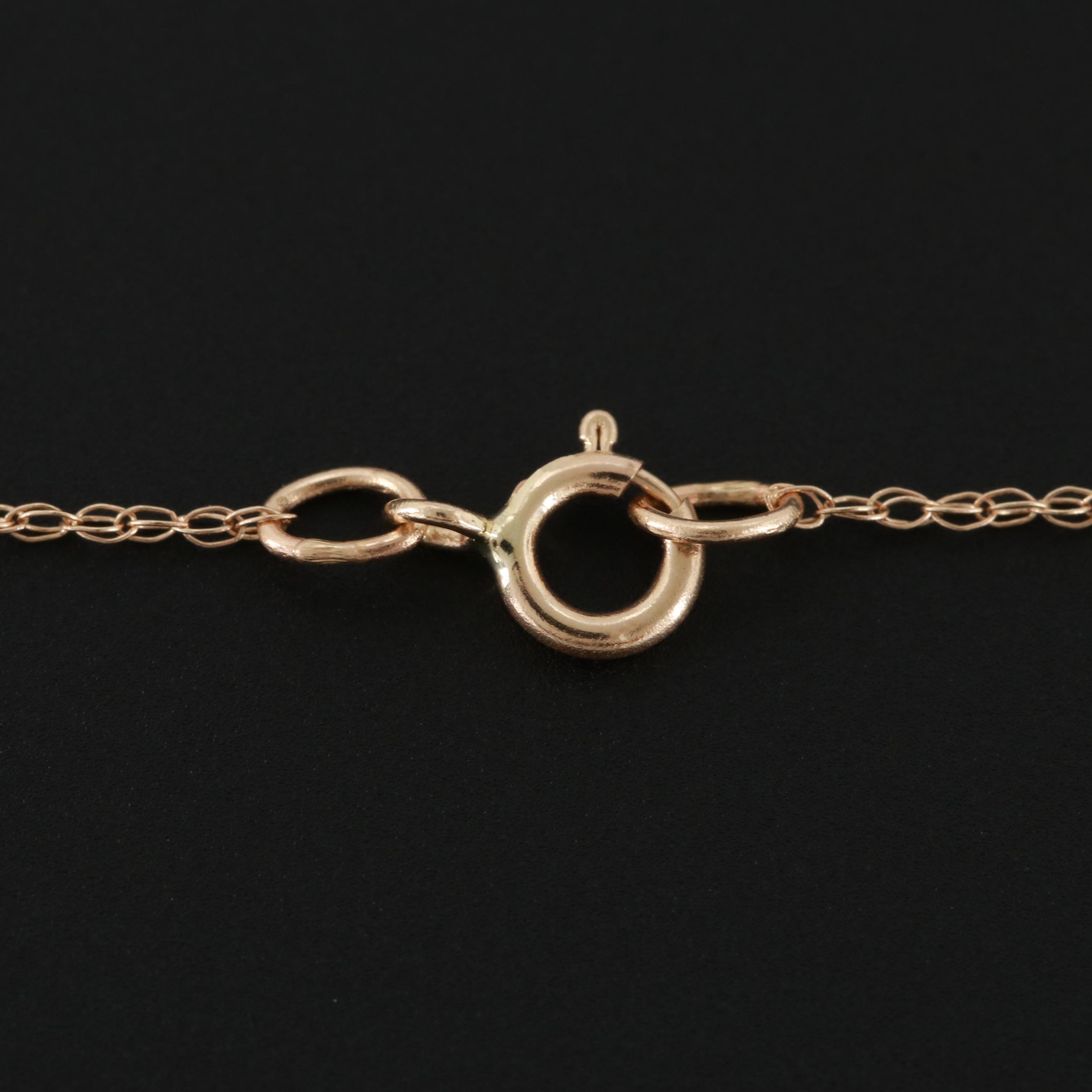 14K Yellow Gold Diamond Articulated Bell Pendant Necklace