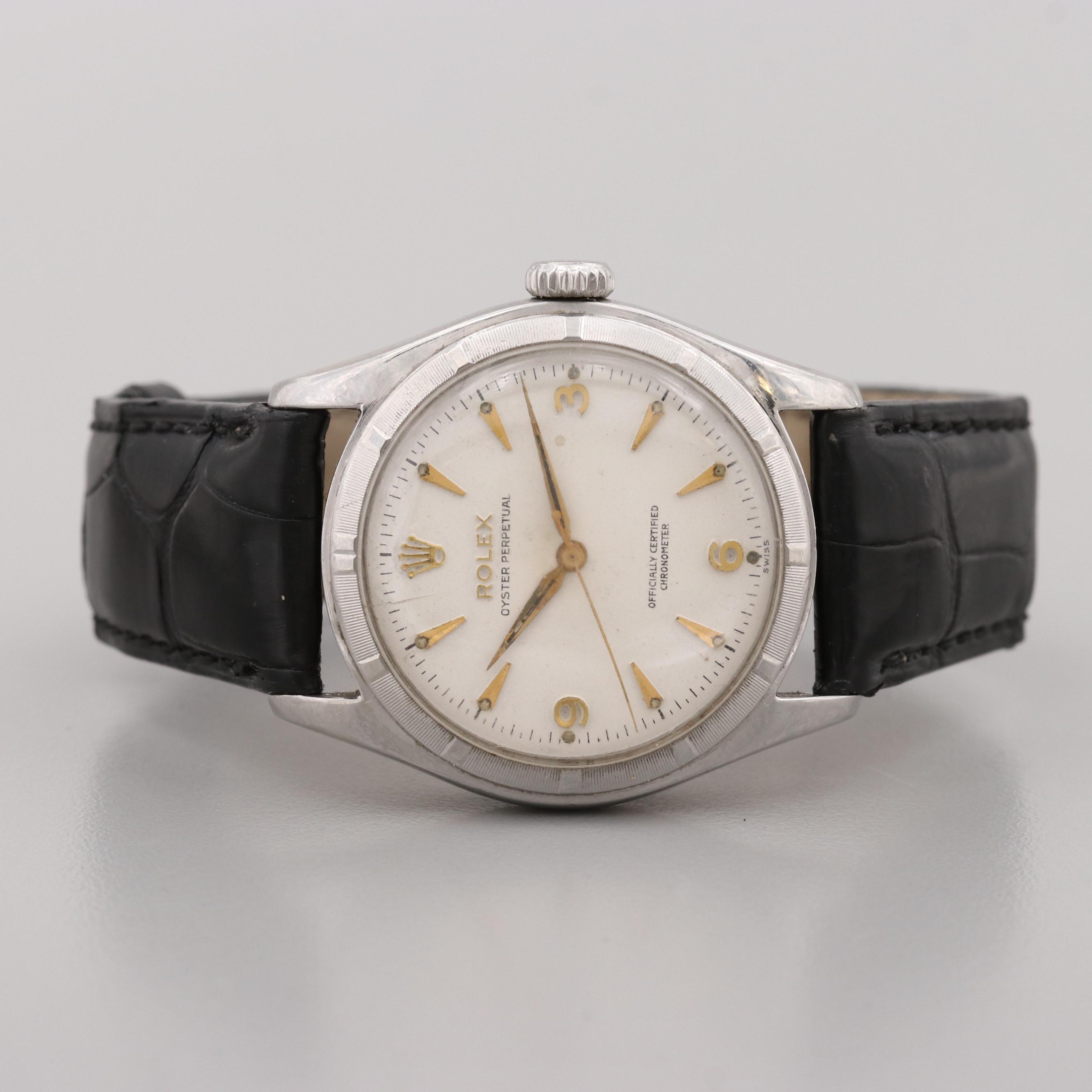 Rolex Oyster Perpetual Stainless Steel Bubble Back Watch, 1952