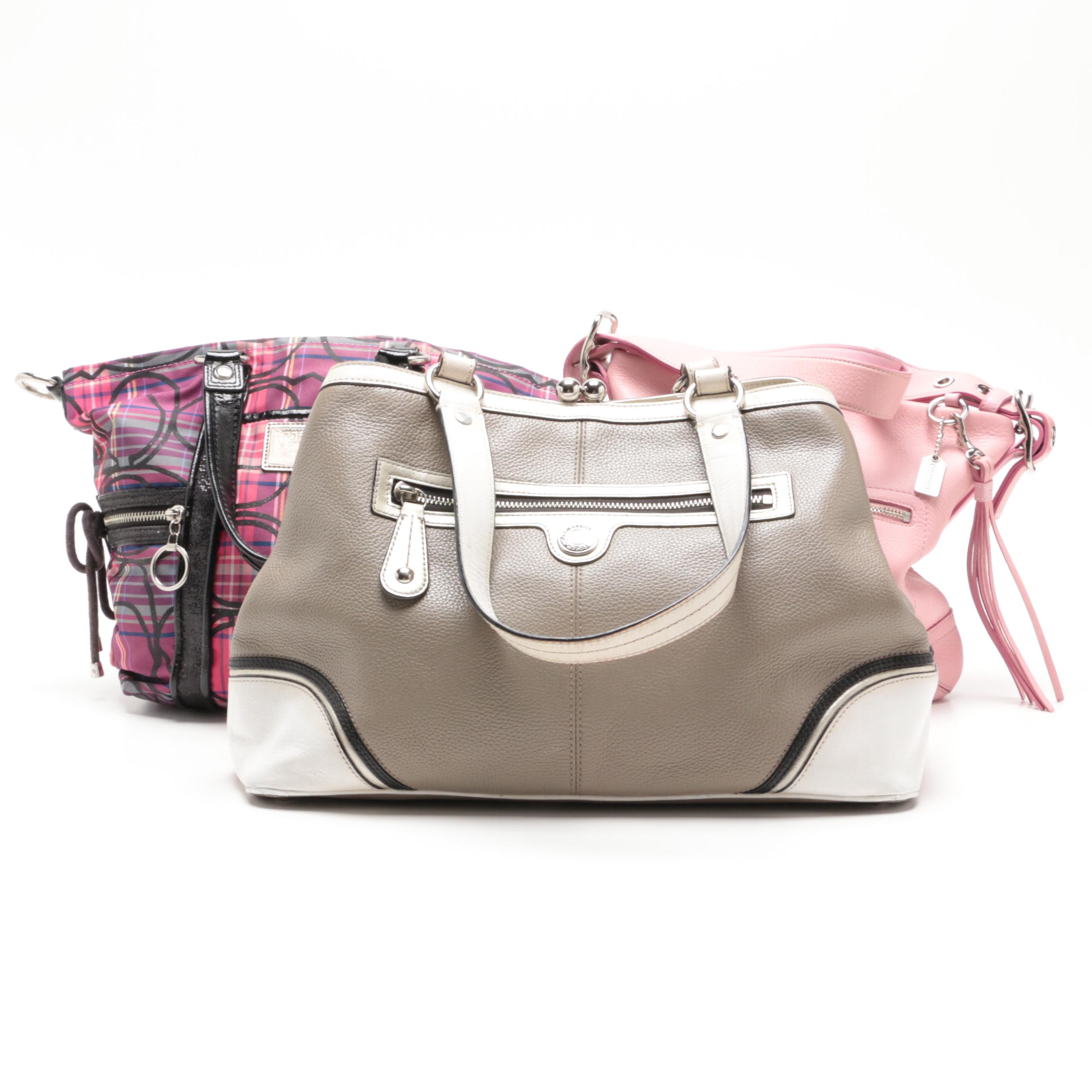 Coach Poppy Tartan Canvas Shoulder Bag, Leather Crossbody and Spectator Tote