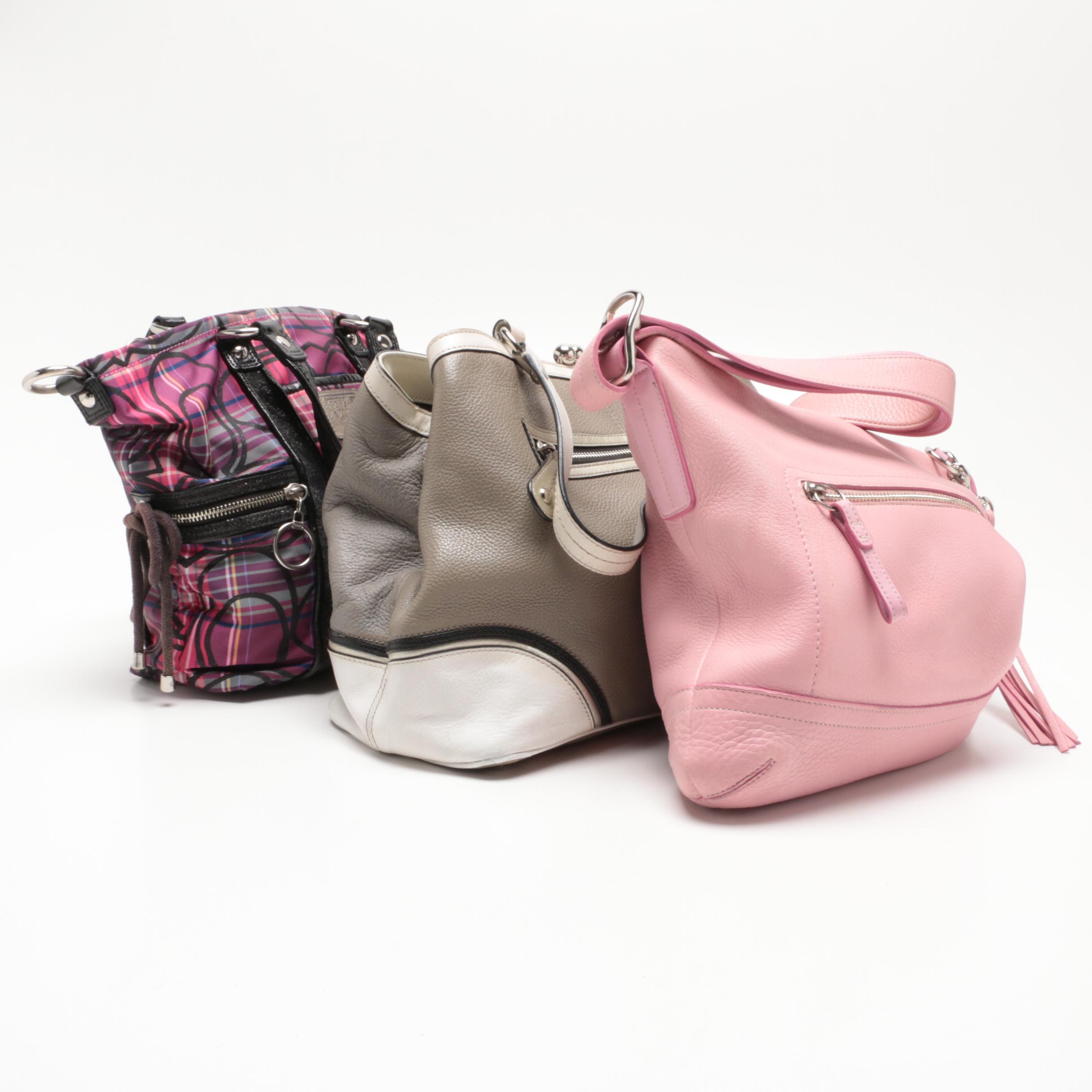 Coach Poppy Tartan Canvas Shoulder Bag, Leather Crossbody and Spectator Tote