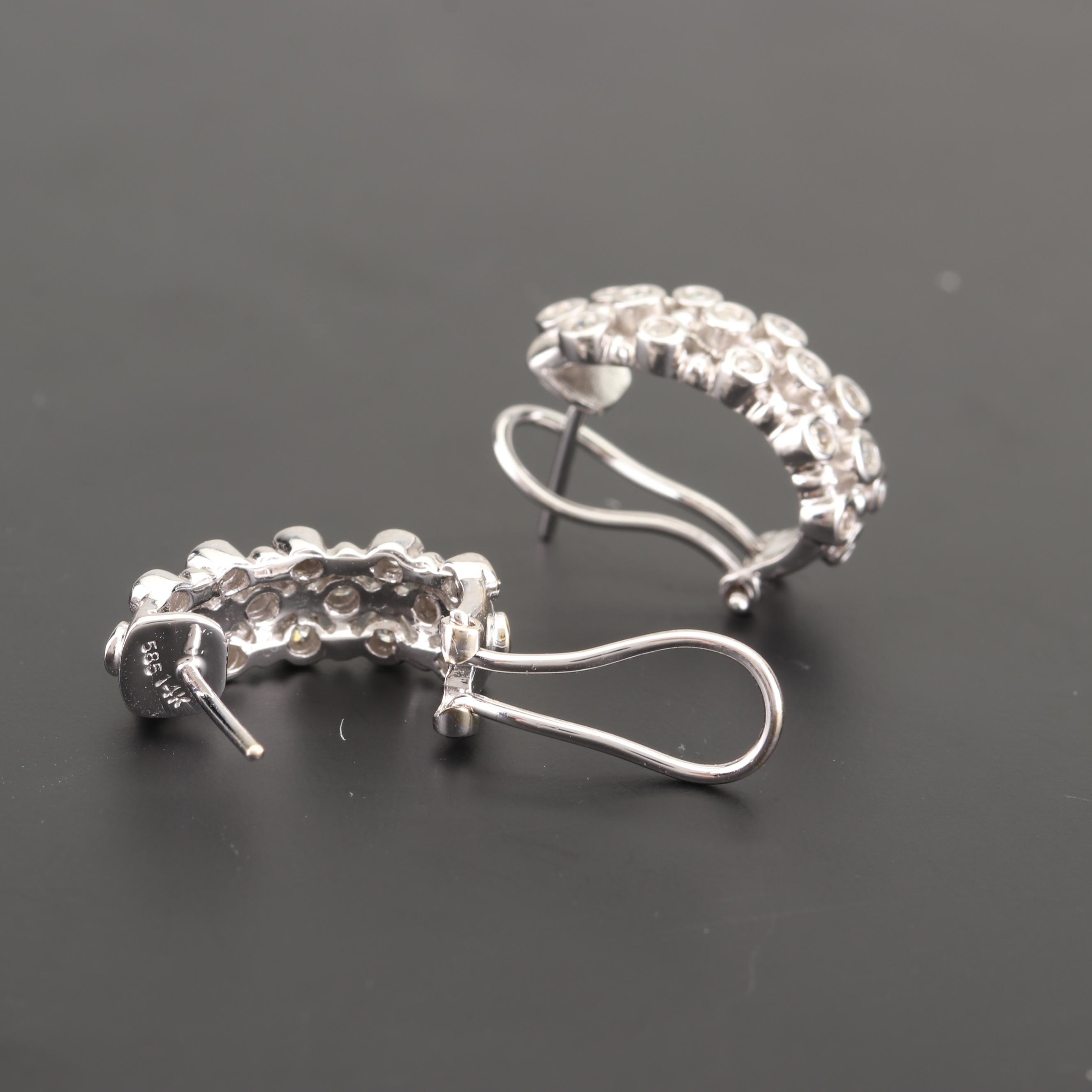 14K White Gold Diamond Earrings