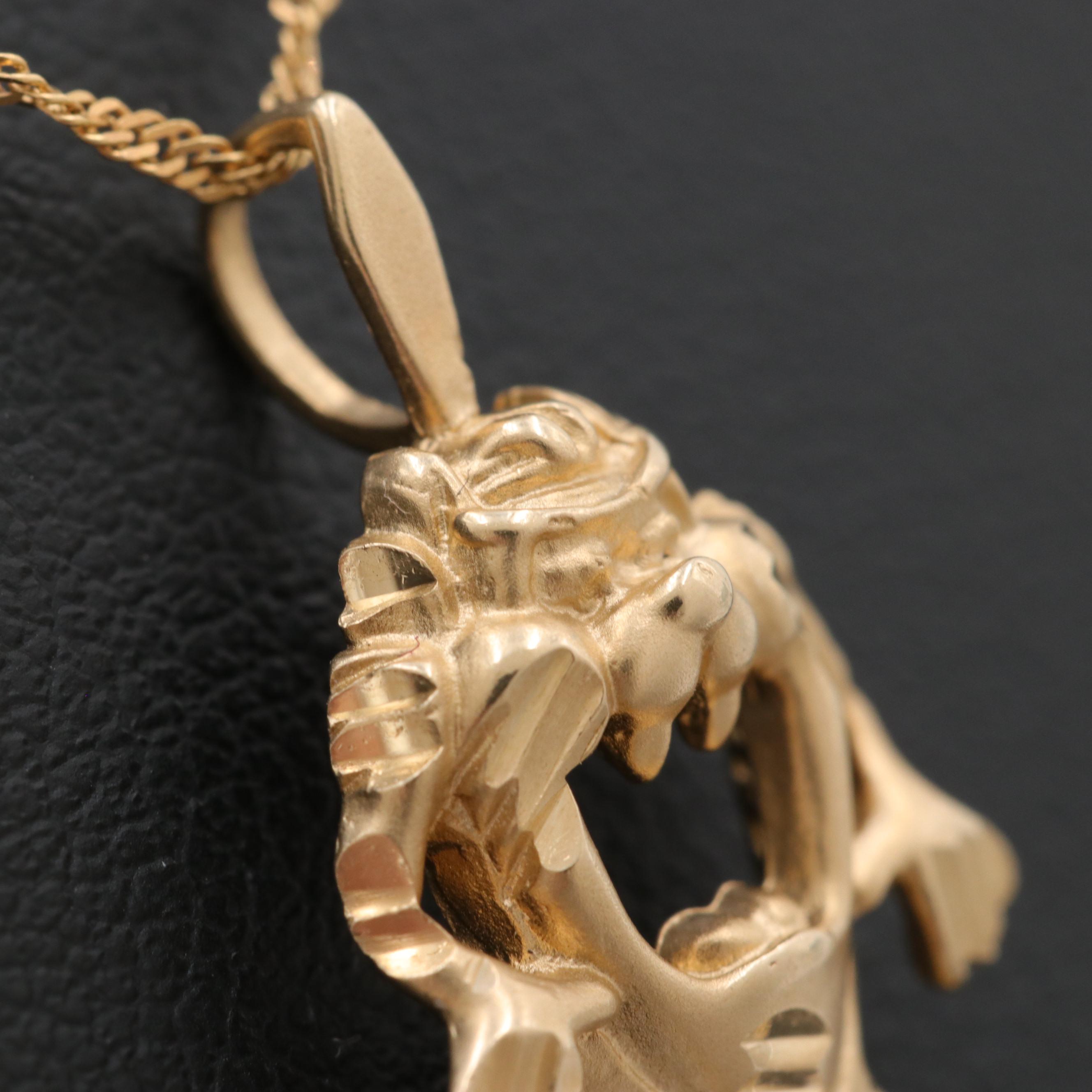 Michael Anthony 14K Yellow Gold "Taz" the Tasmanian Devil Pendant Necklace